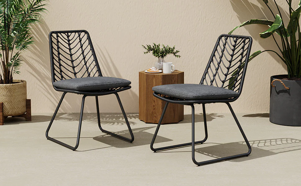 DEJA Chair 2PCS with 2 Cushions, Gray - Image 3