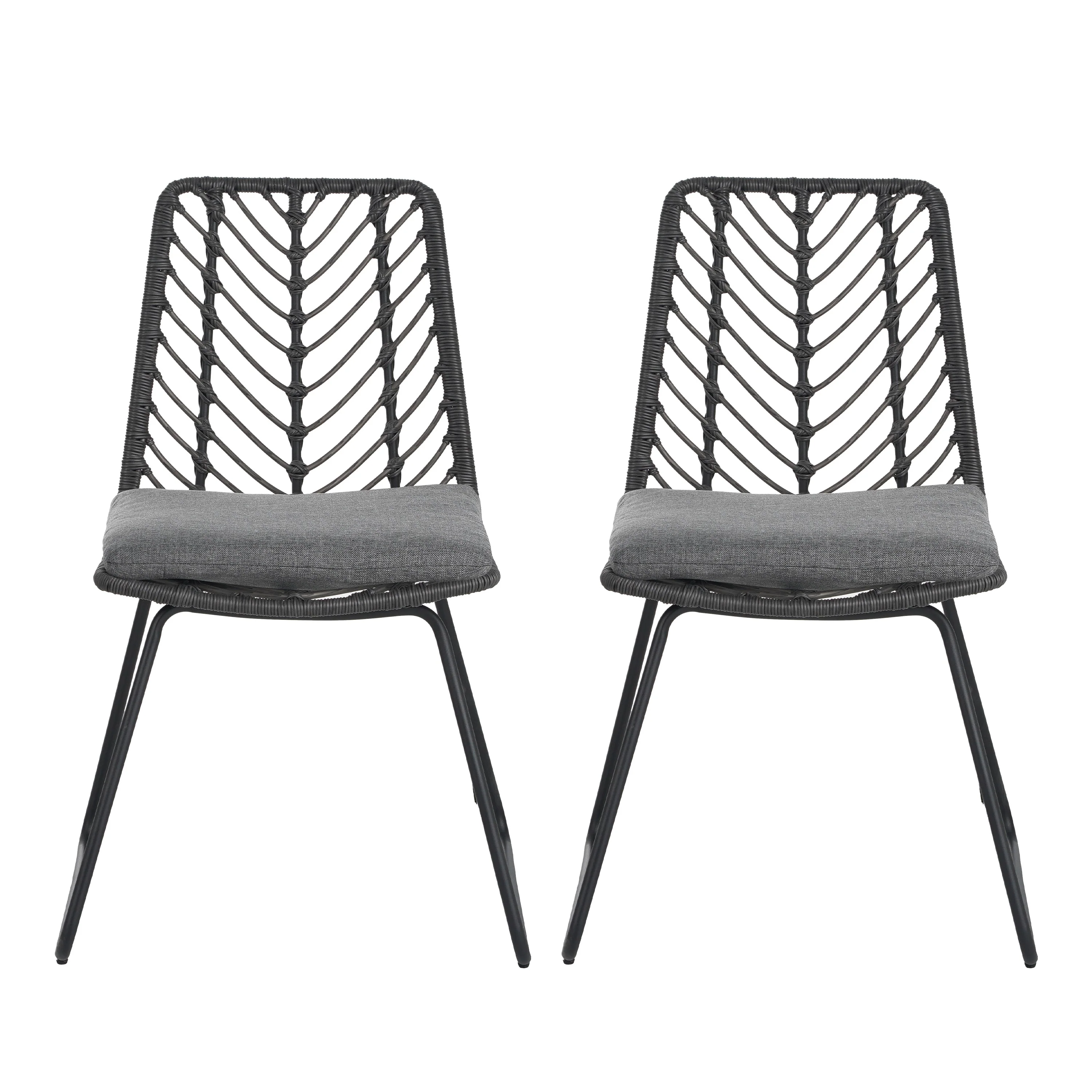 DEJA Chair 2PCS with 2 Cushions, Gray - Image 6