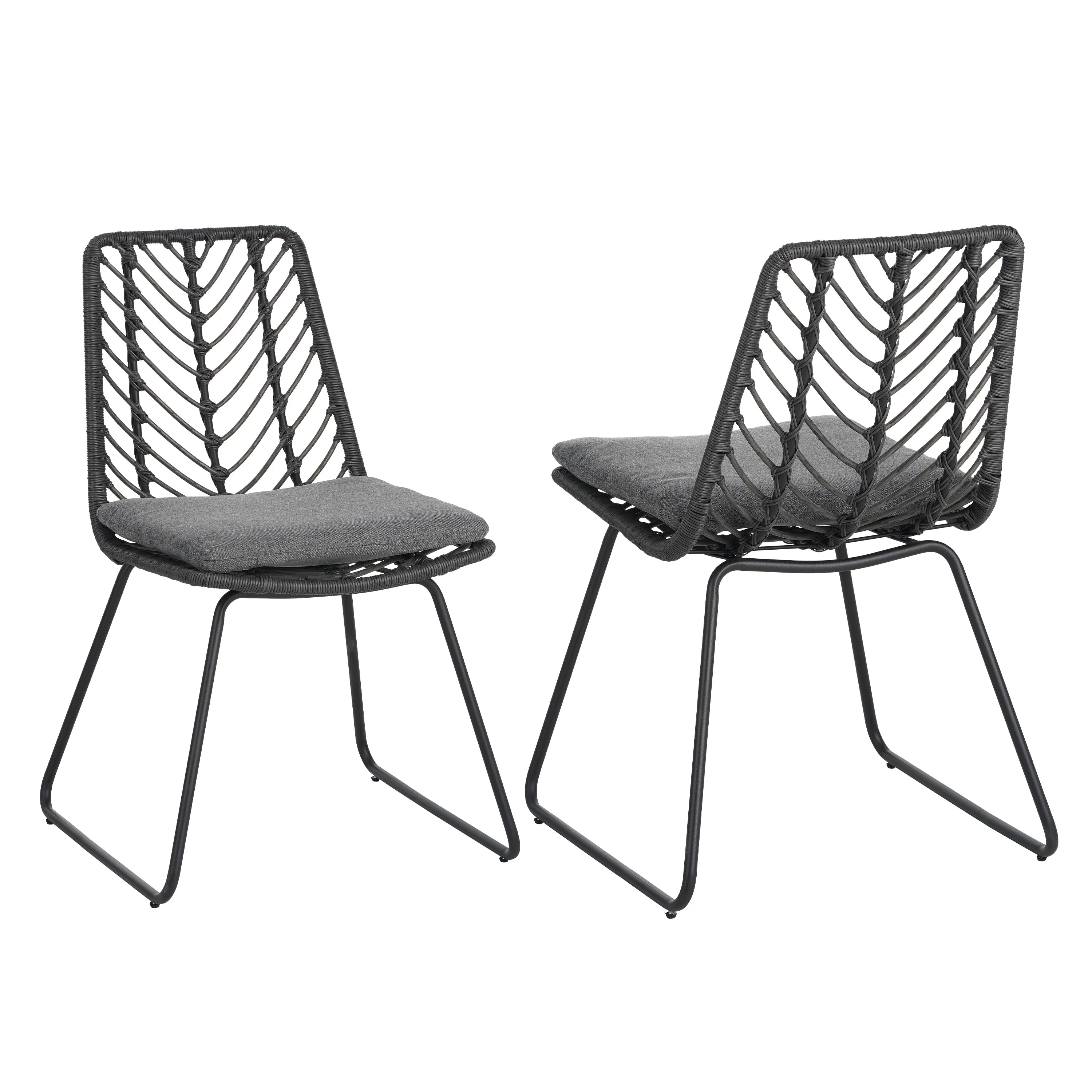 DEJA Chair 2PCS with 2 Cushions, Gray - Image 7