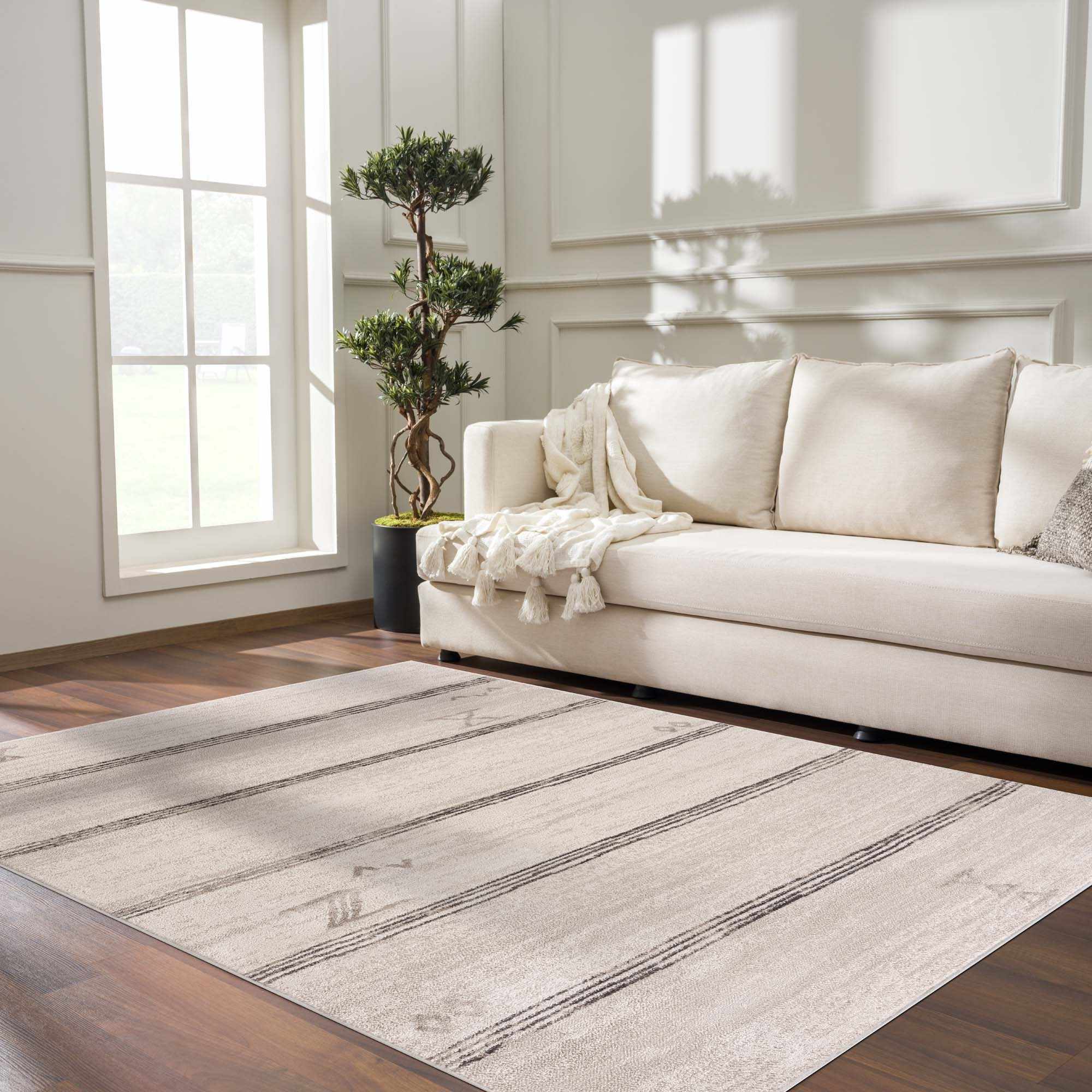 Deja Cream & Charcoal Area Rug - Clearance - Image 2