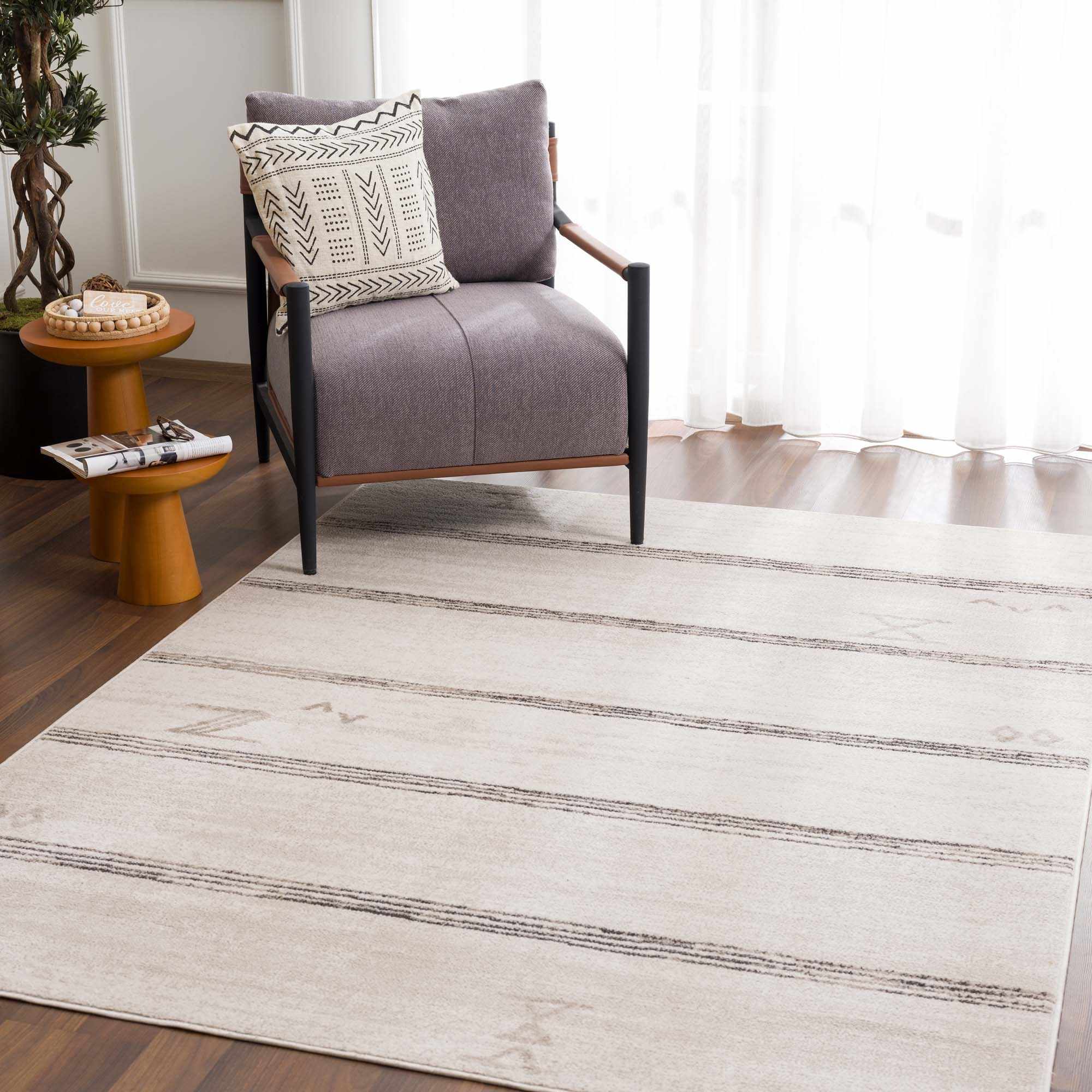Deja Cream & Charcoal Area Rug - Clearance - Image 3