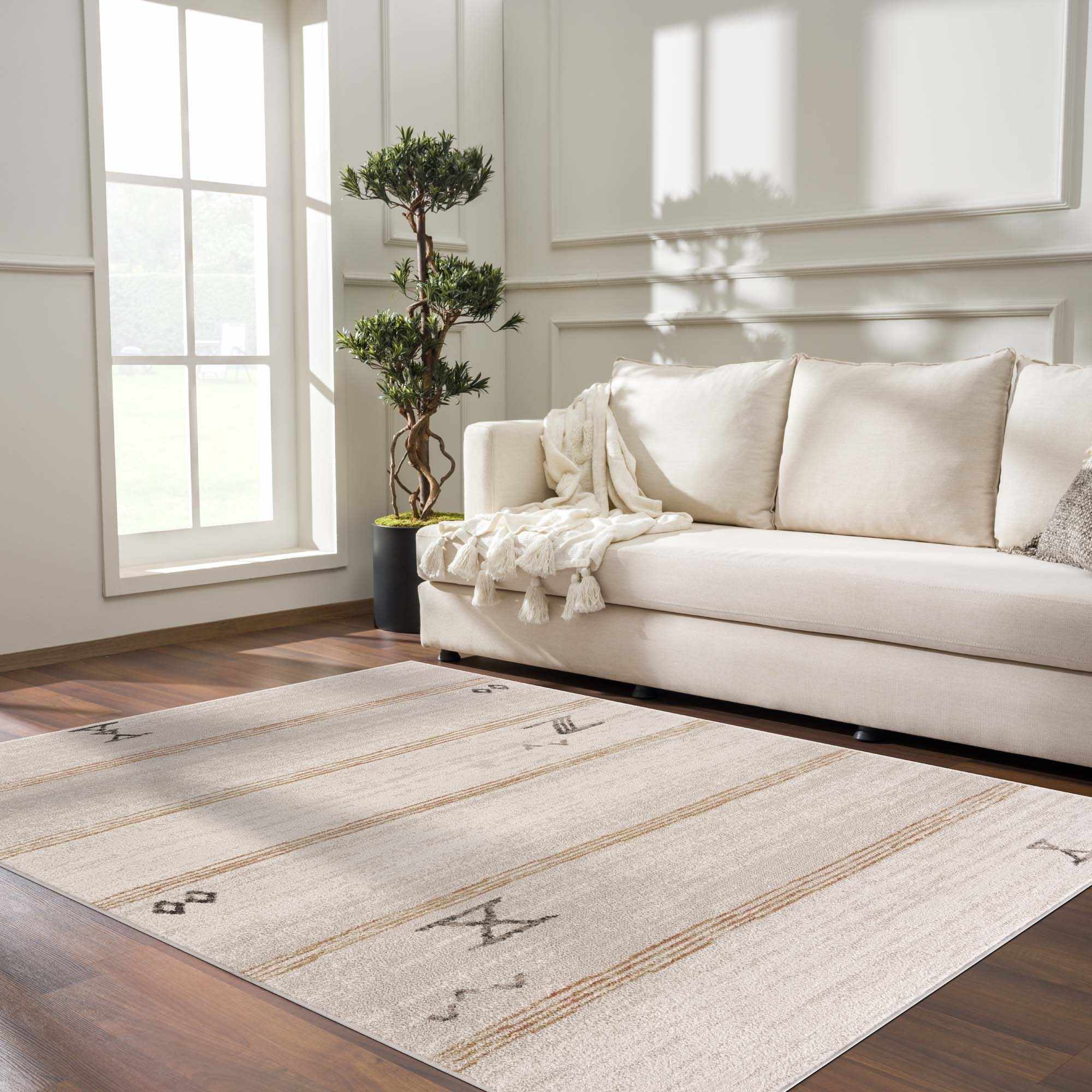Deja Cream & Gold Area Rug - Clearance - Image 2