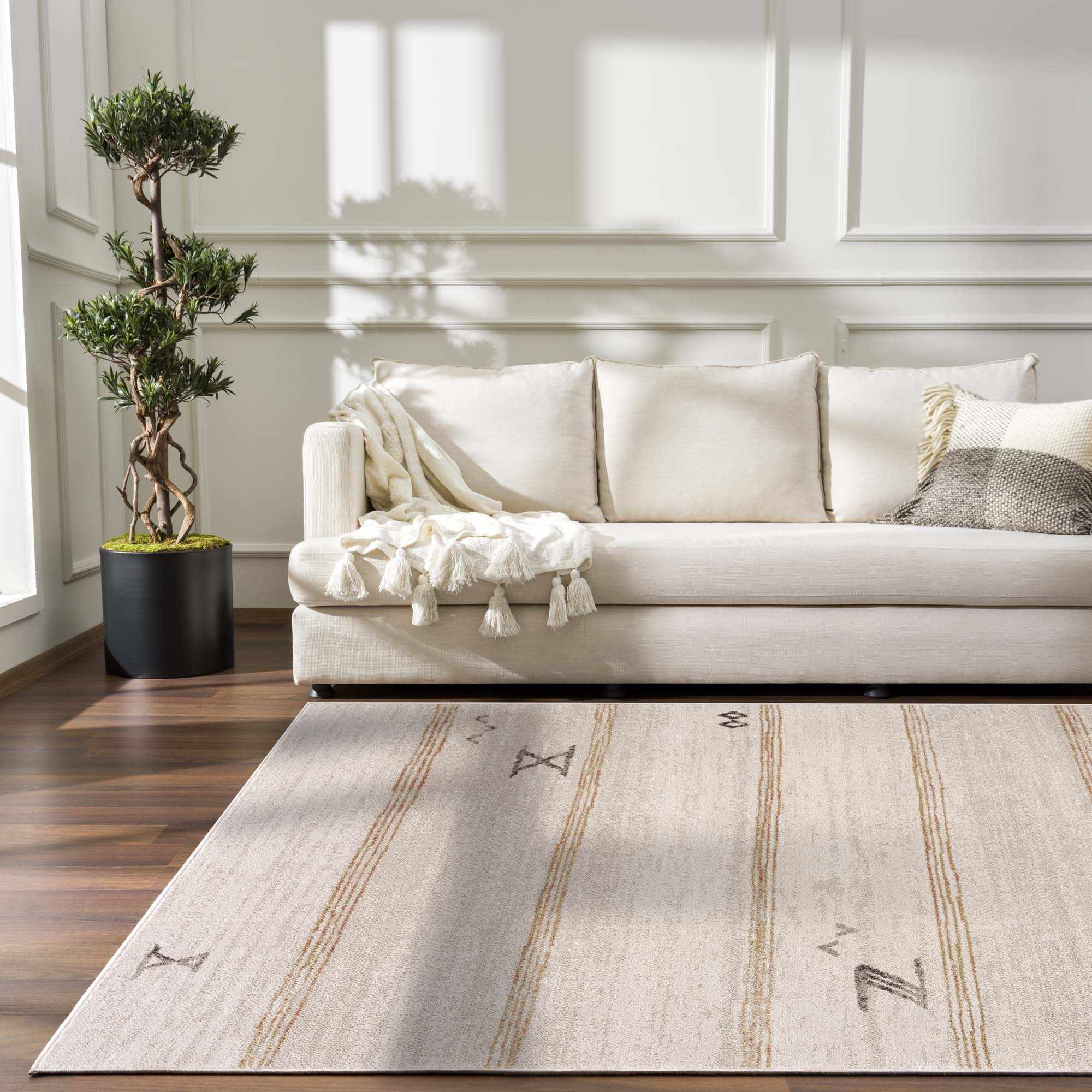 Deja Cream & Gold Area Rug - Clearance - Image 4