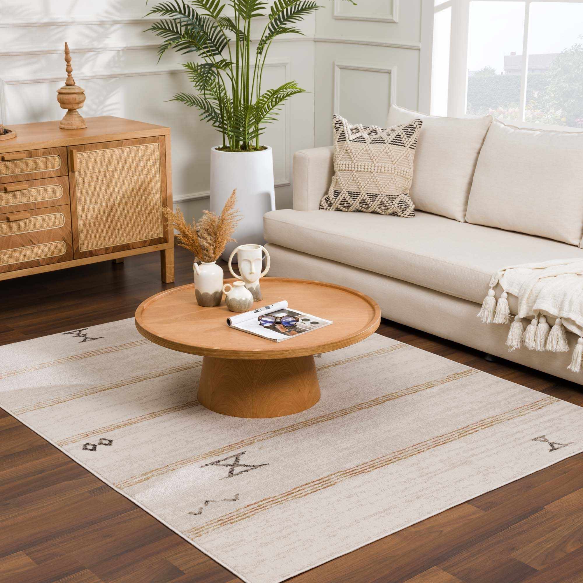 Deja Cream & Gold Area Rug - Clearance - Image 9