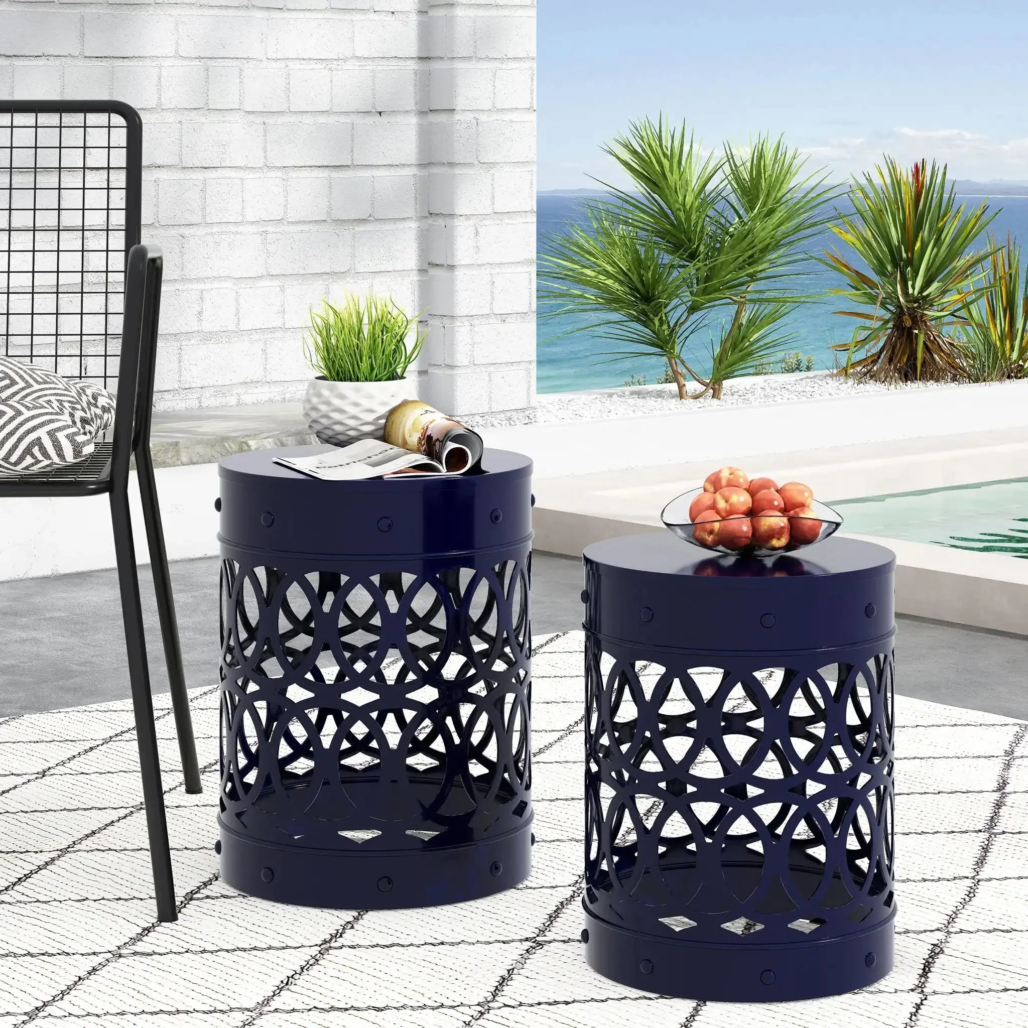 Delight - Powder Coated Iron End Table (Set of 2) - Image 3