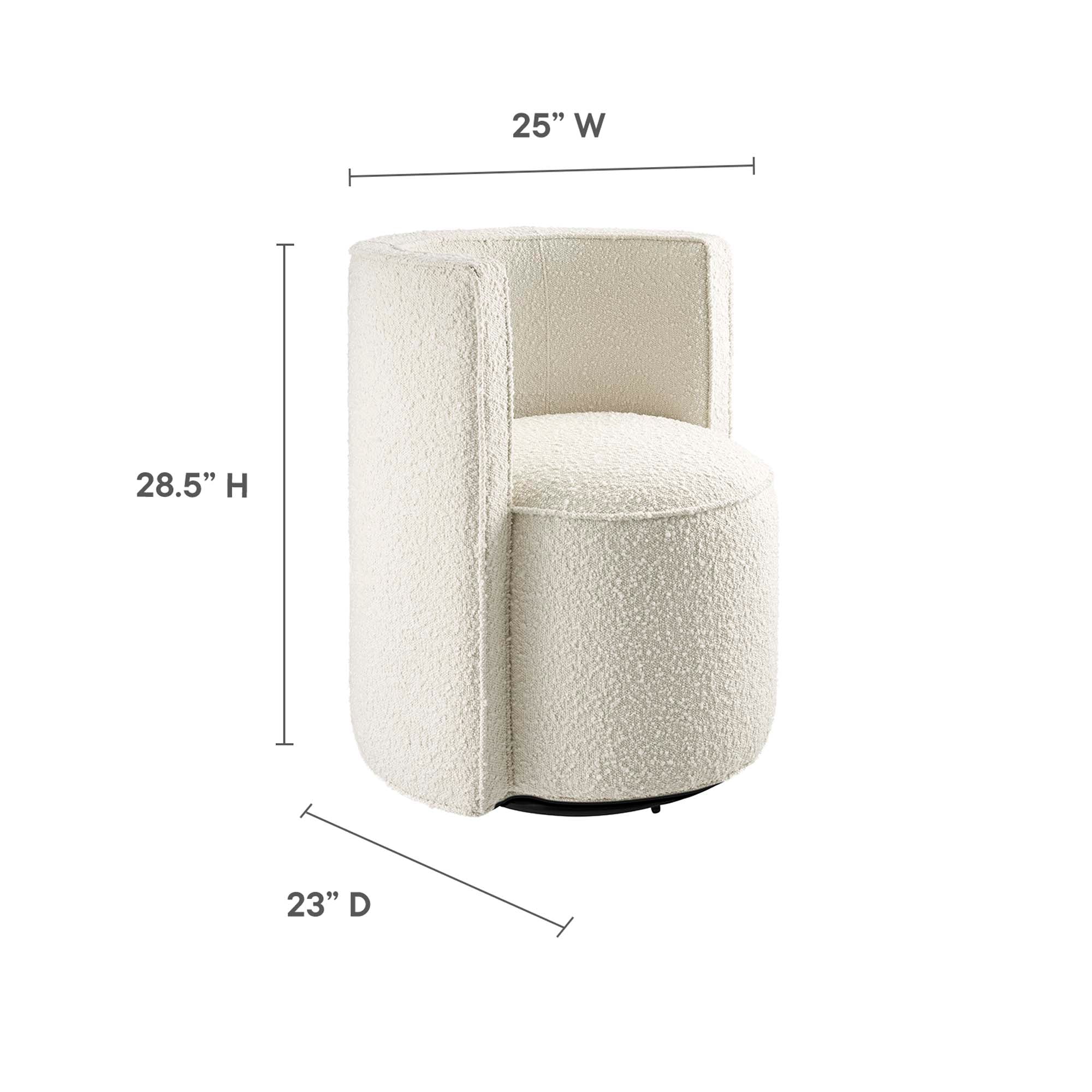 Della Boucle Fabric Swivel Chair by Modway - Image 2