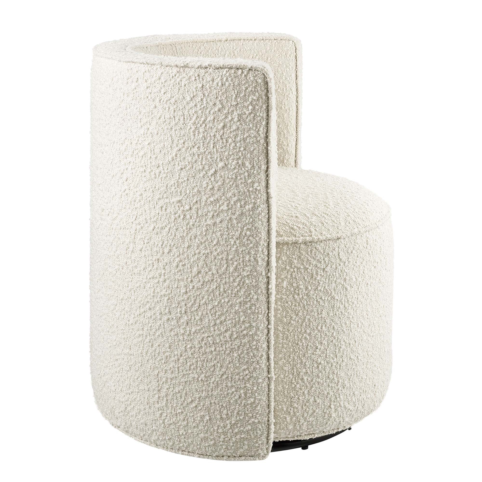 Della Boucle Fabric Swivel Chair by Modway - Image 4