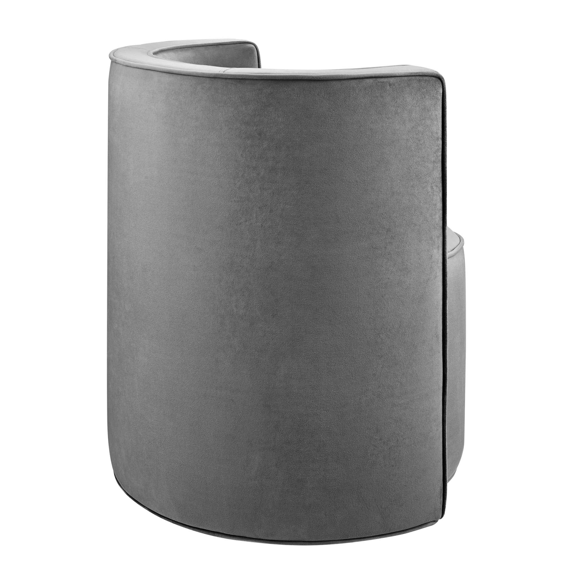 Della Performance Velvet Fabric Swivel Chair by Modway - Image 13