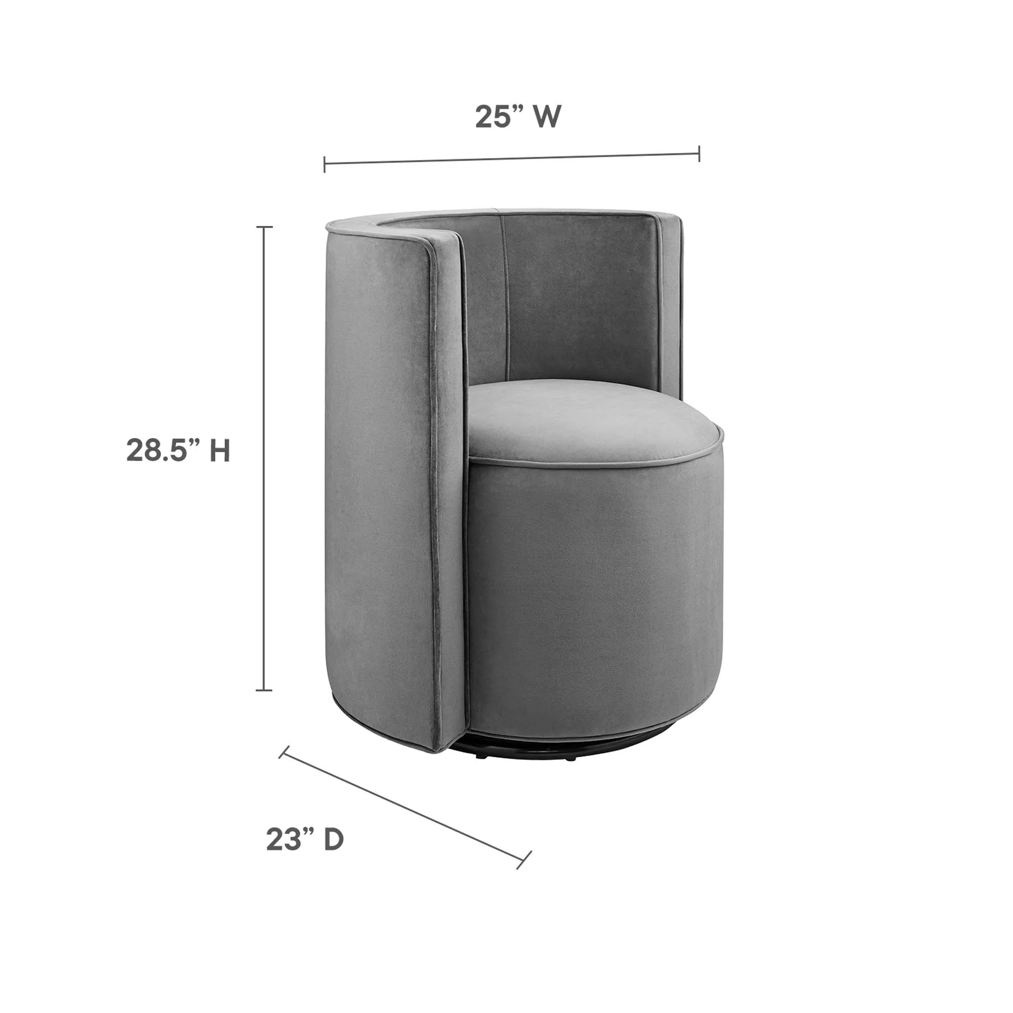Della Performance Velvet Fabric Swivel Chair by Modway - Image 19