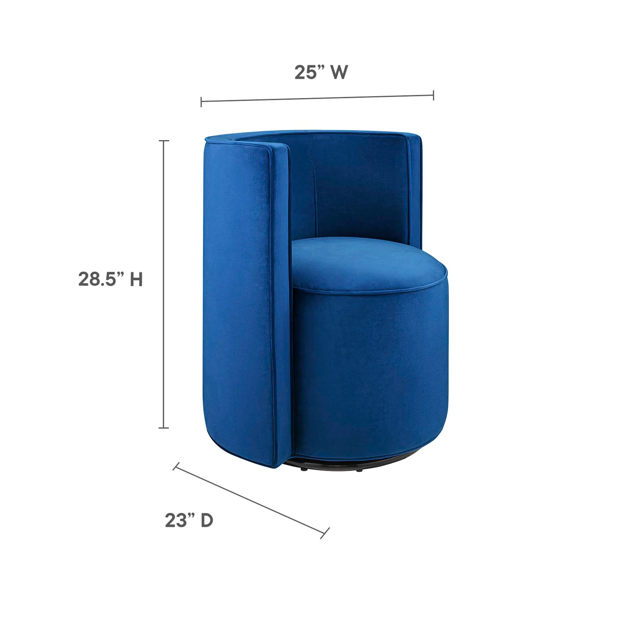 Della Performance Velvet Fabric Swivel Chair by Modway - Image 2