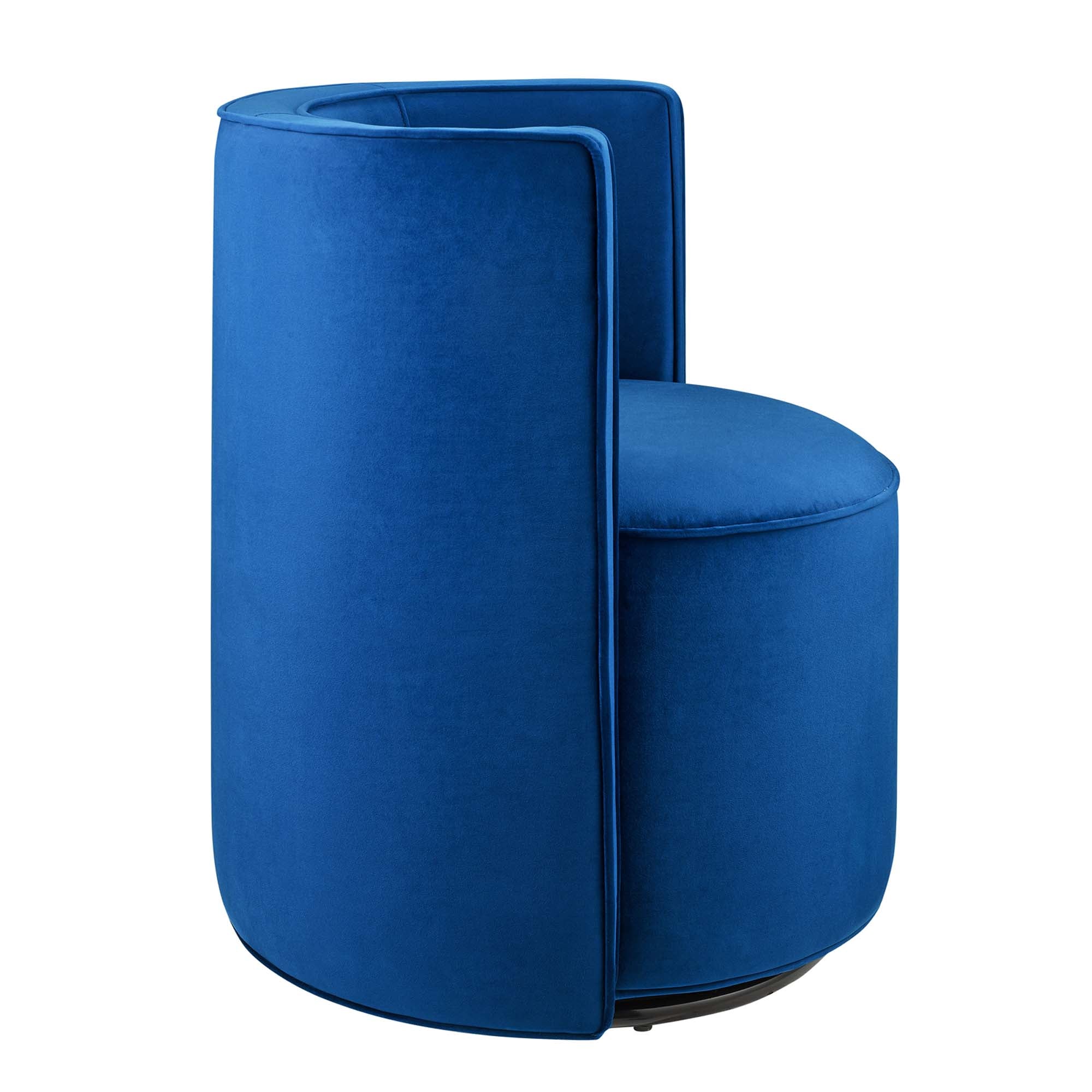 Della Performance Velvet Fabric Swivel Chair by Modway - Image 4