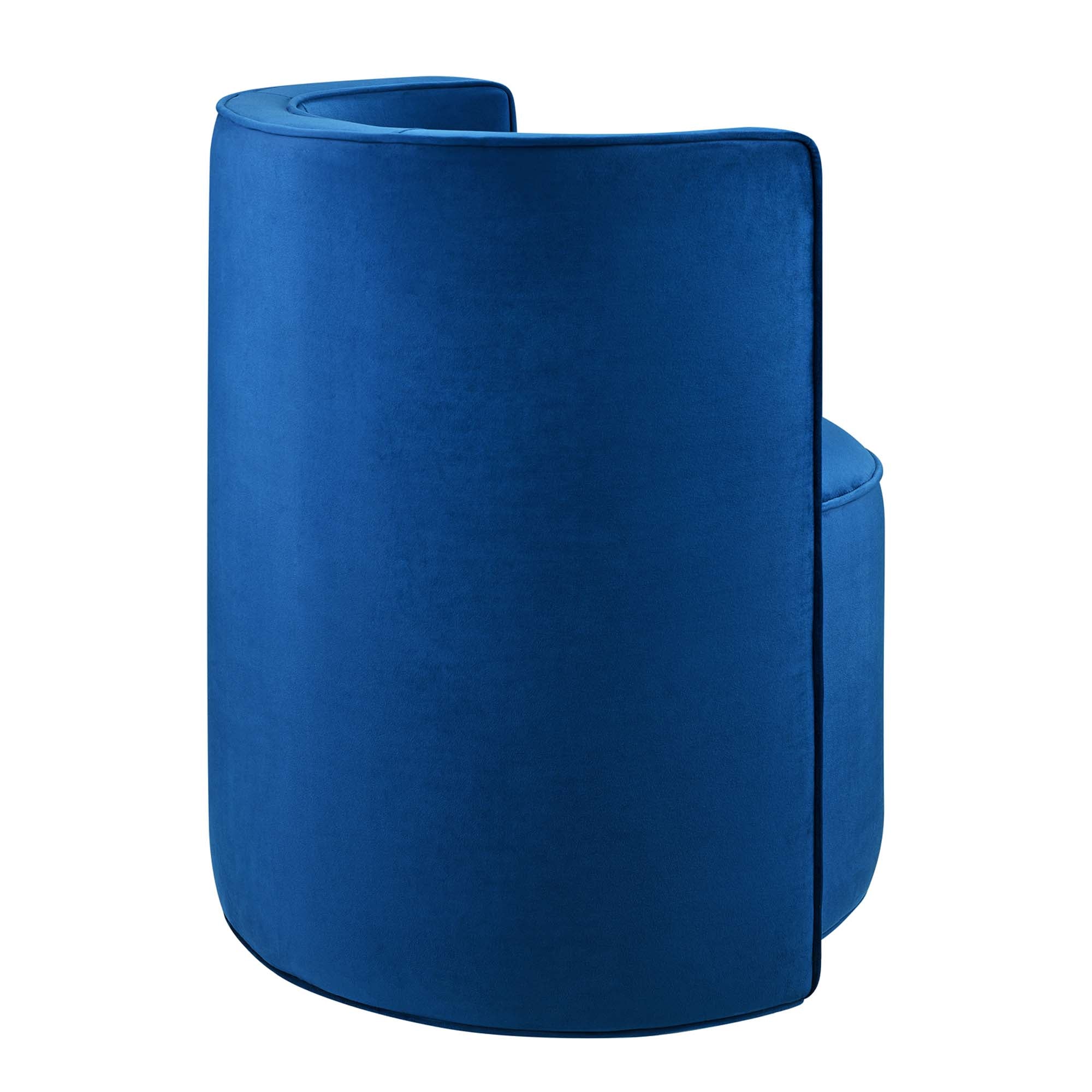 Della Performance Velvet Fabric Swivel Chair by Modway - Image 5