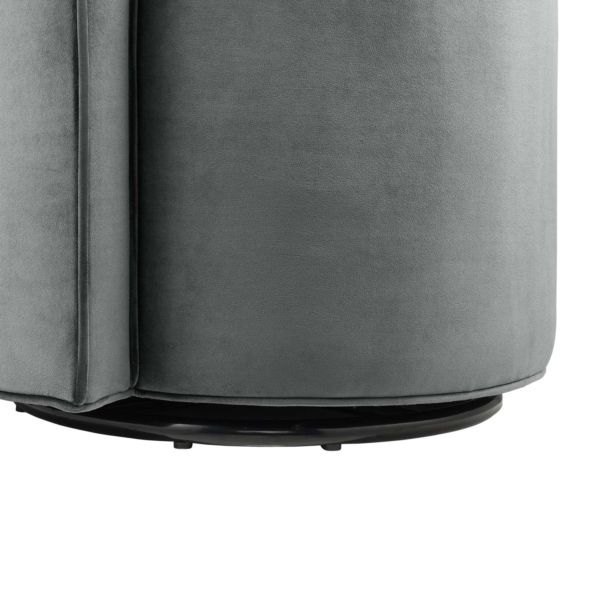 Della Performance Velvet Fabric Swivel Chair by Modway - Image 9