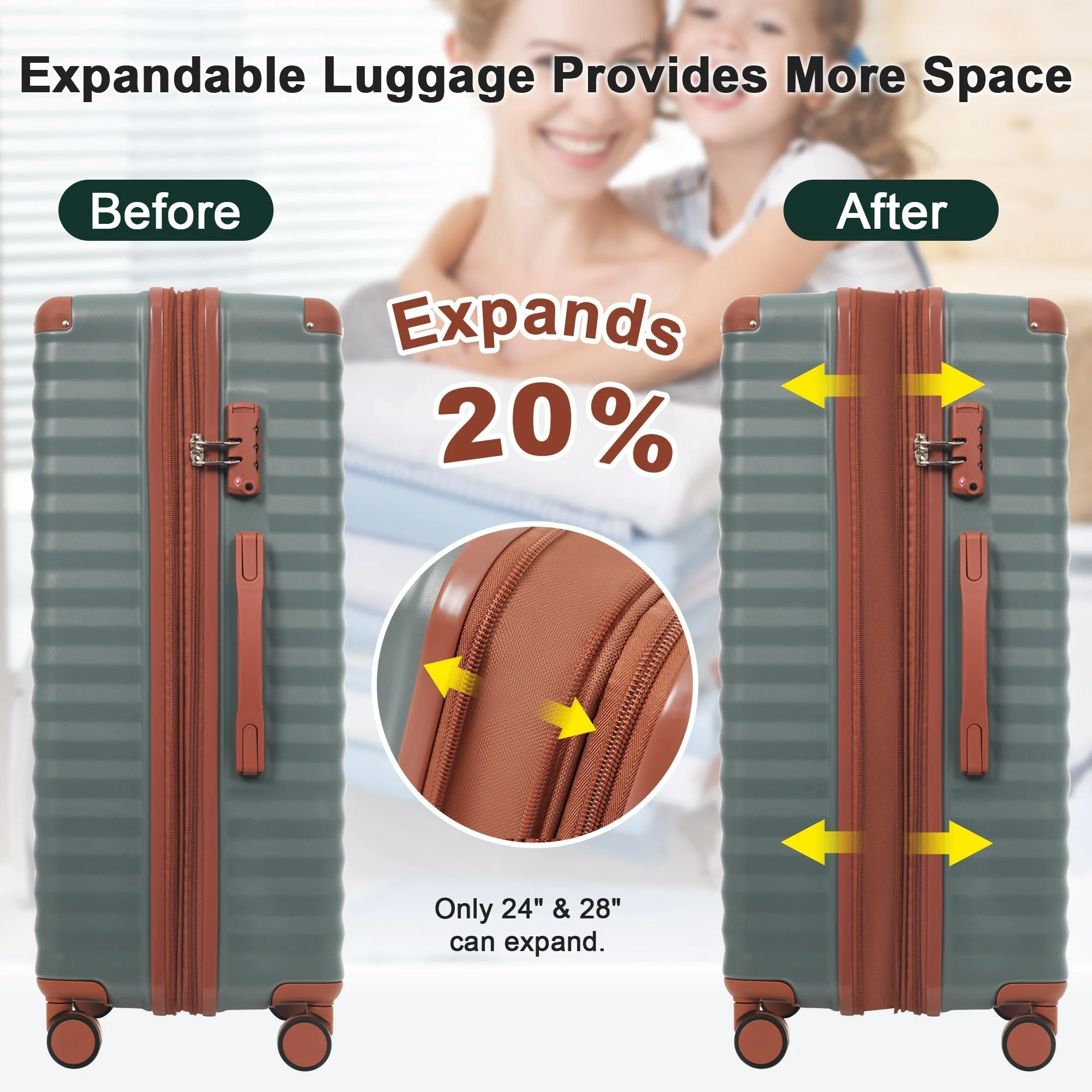 Deluxe 5-Piece Hard Side Luggage Set with USB and TSA Security - Image 13