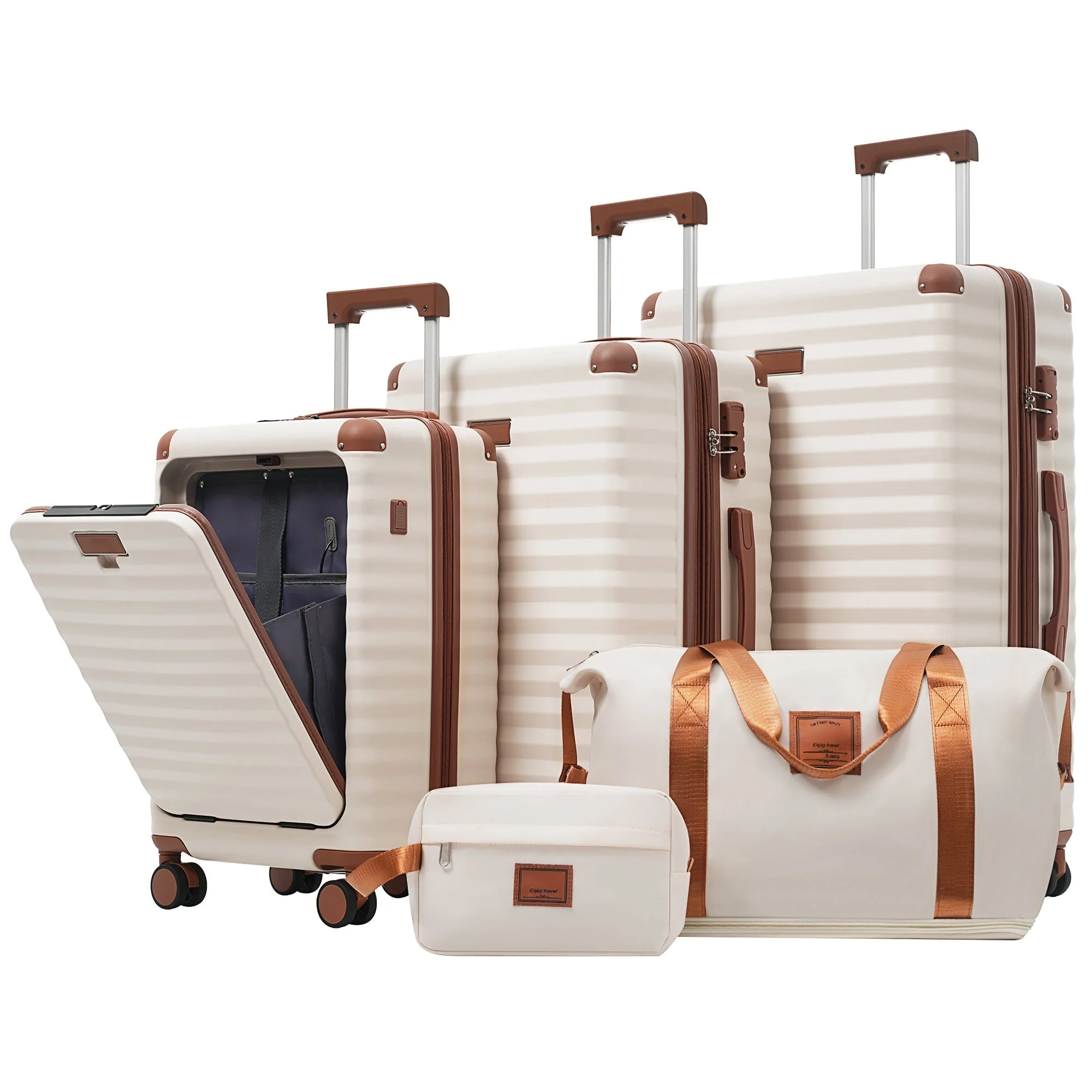 Deluxe 5-Piece Hard Side Luggage Set with USB and TSA Security - Image 3