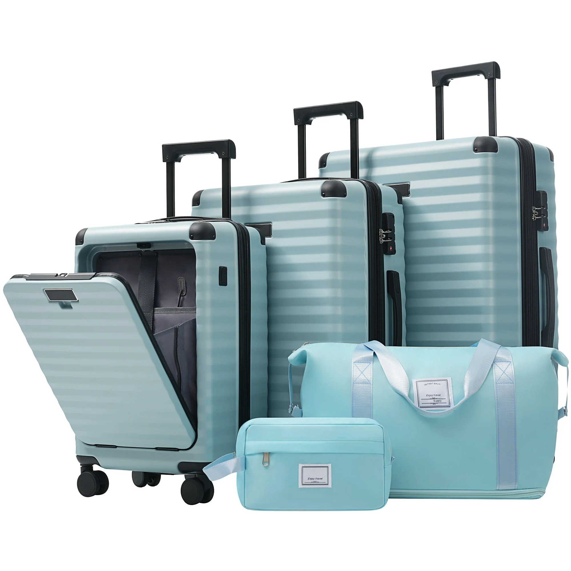 Deluxe 5-Piece Hard Side Luggage Set with USB and TSA Security - Image 4