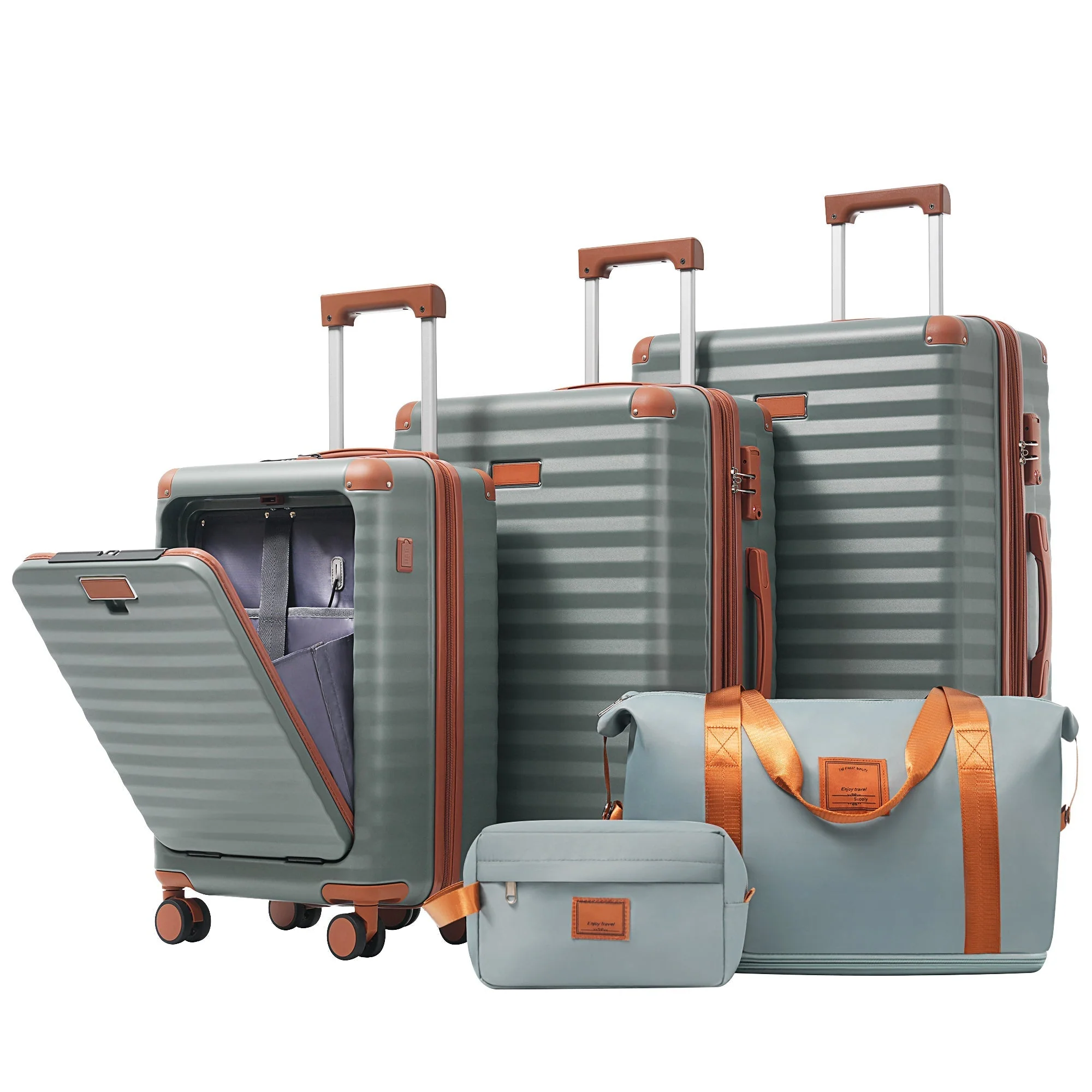 Deluxe 5-Piece Hard Side Luggage Set with USB and TSA Security - Image 7