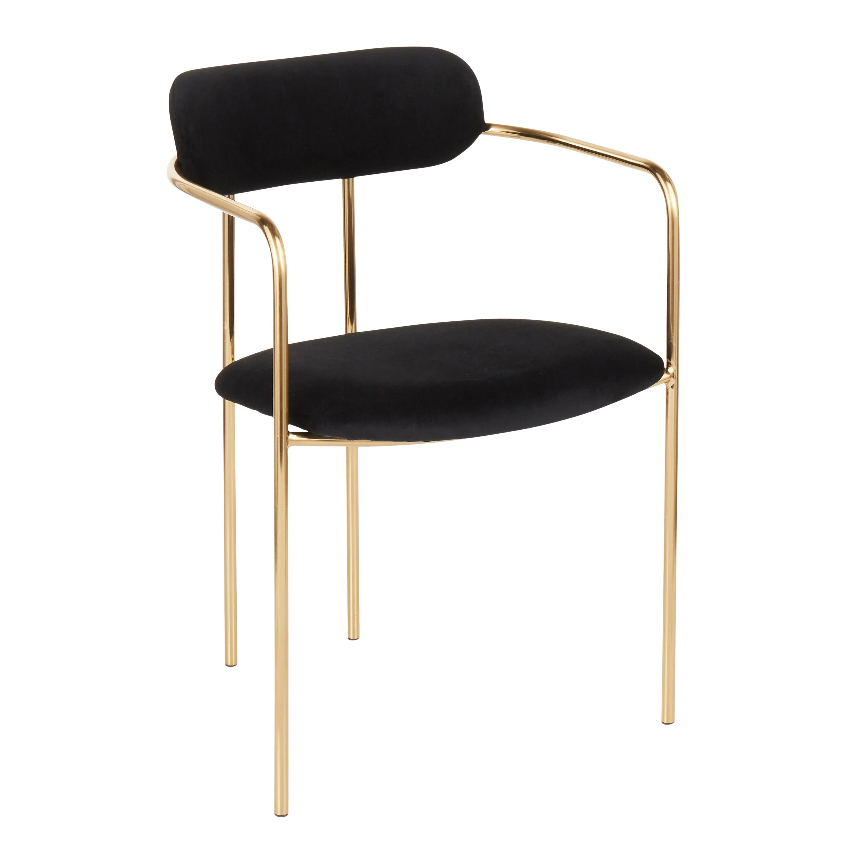 Demi Contemporary Chair in Gold Metal - Set of 2 - Image 2