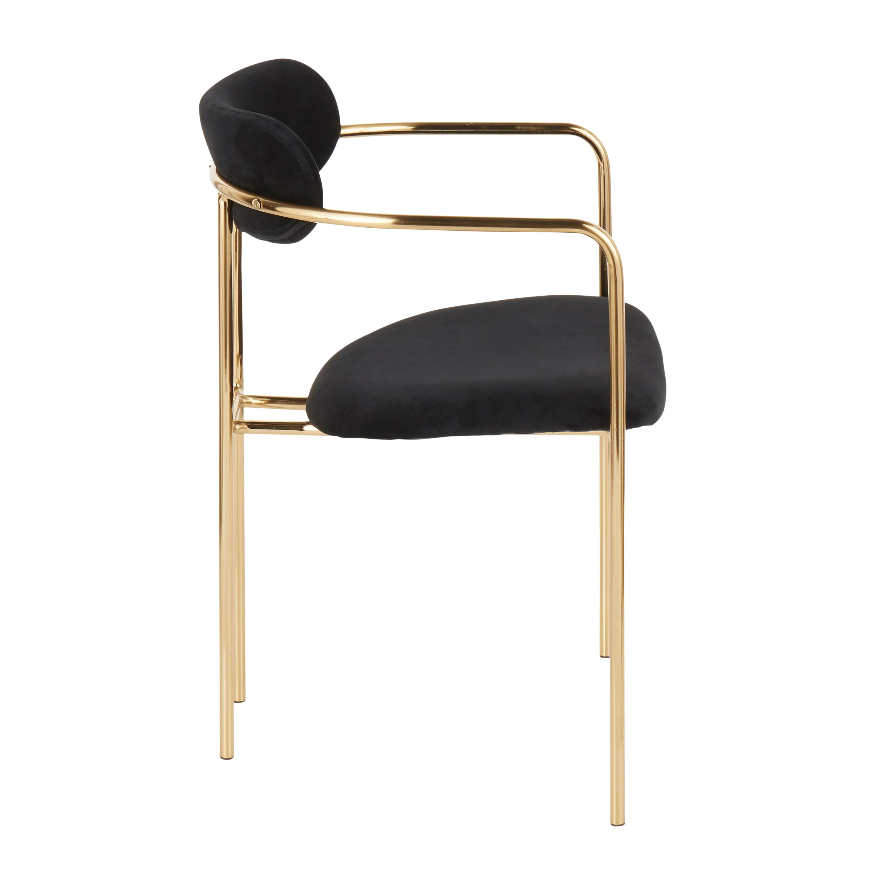 Demi Contemporary Chair in Gold Metal - Set of 2 - Image 3