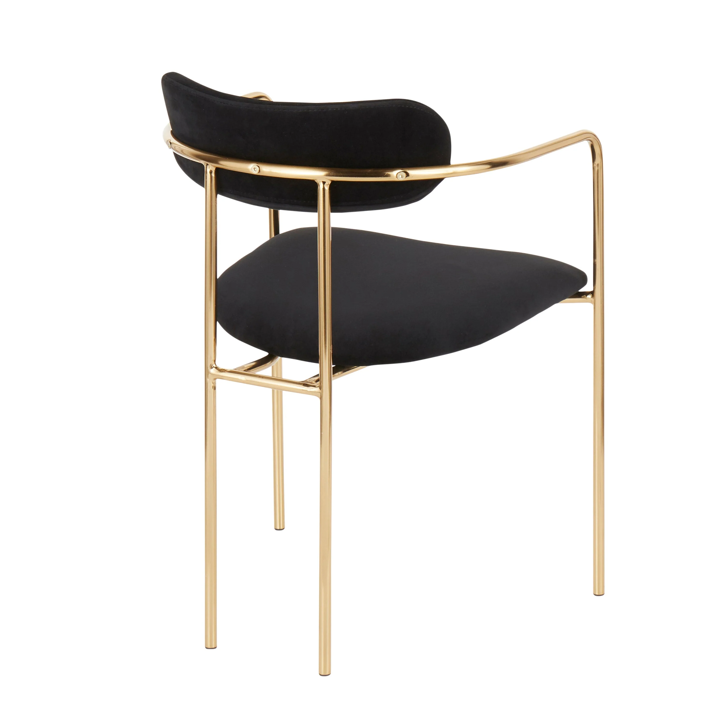 Demi Contemporary Chair in Gold Metal - Set of 2 - Image 4