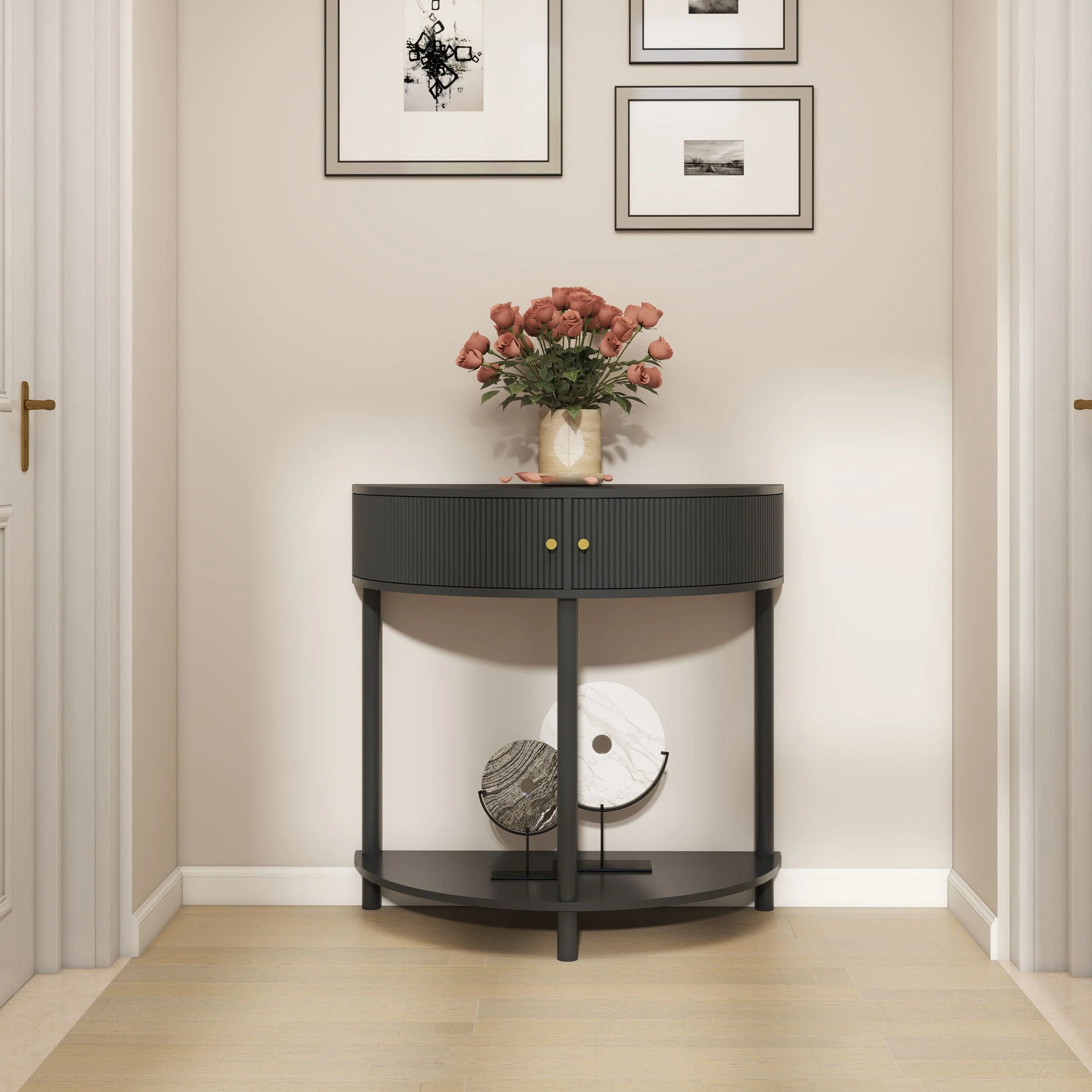 Demi Lune - Console Table With 2 Storage Drawers - Image 11