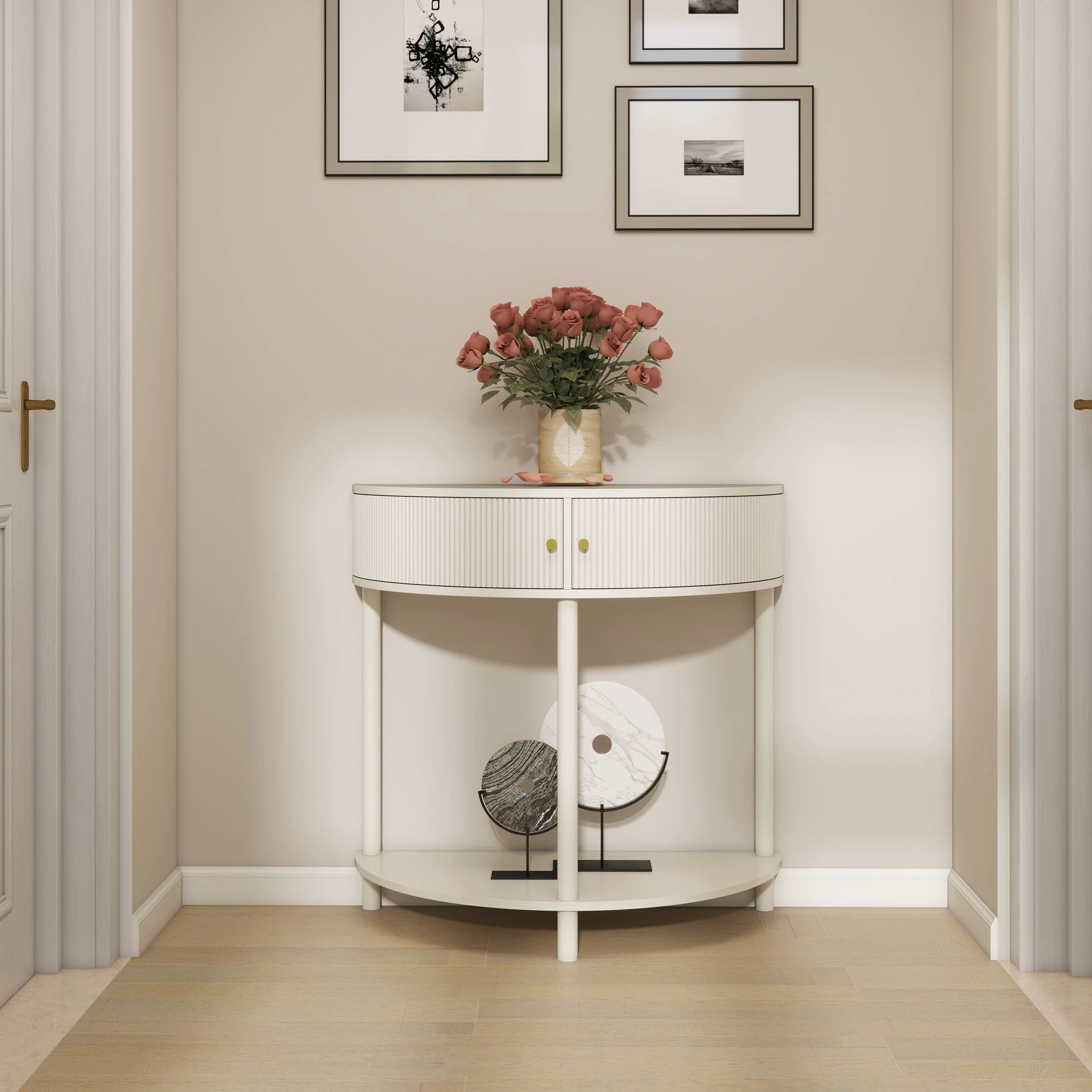 Demi Lune - Console Table With 2 Storage Drawers - Image 12