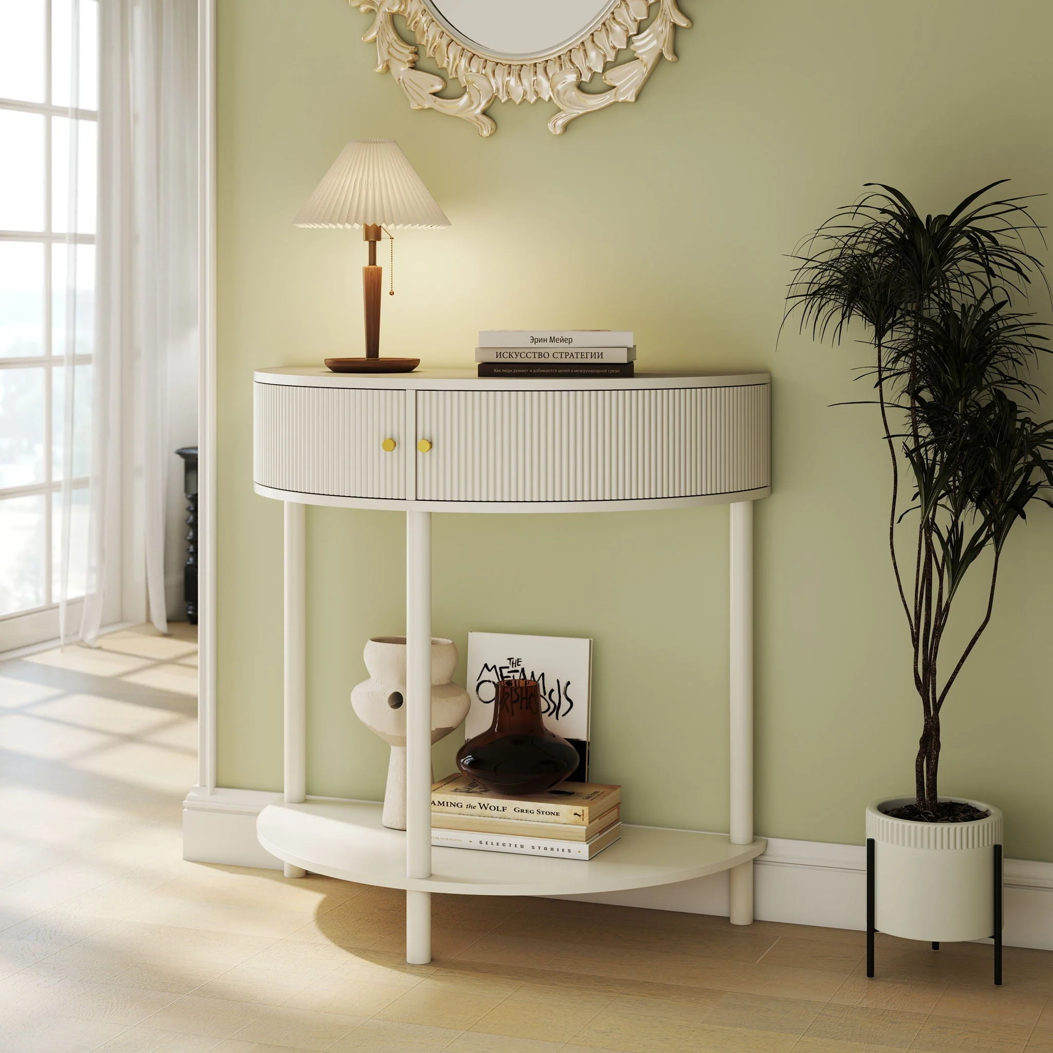 Demi Lune - Console Table With 2 Storage Drawers - Image 7