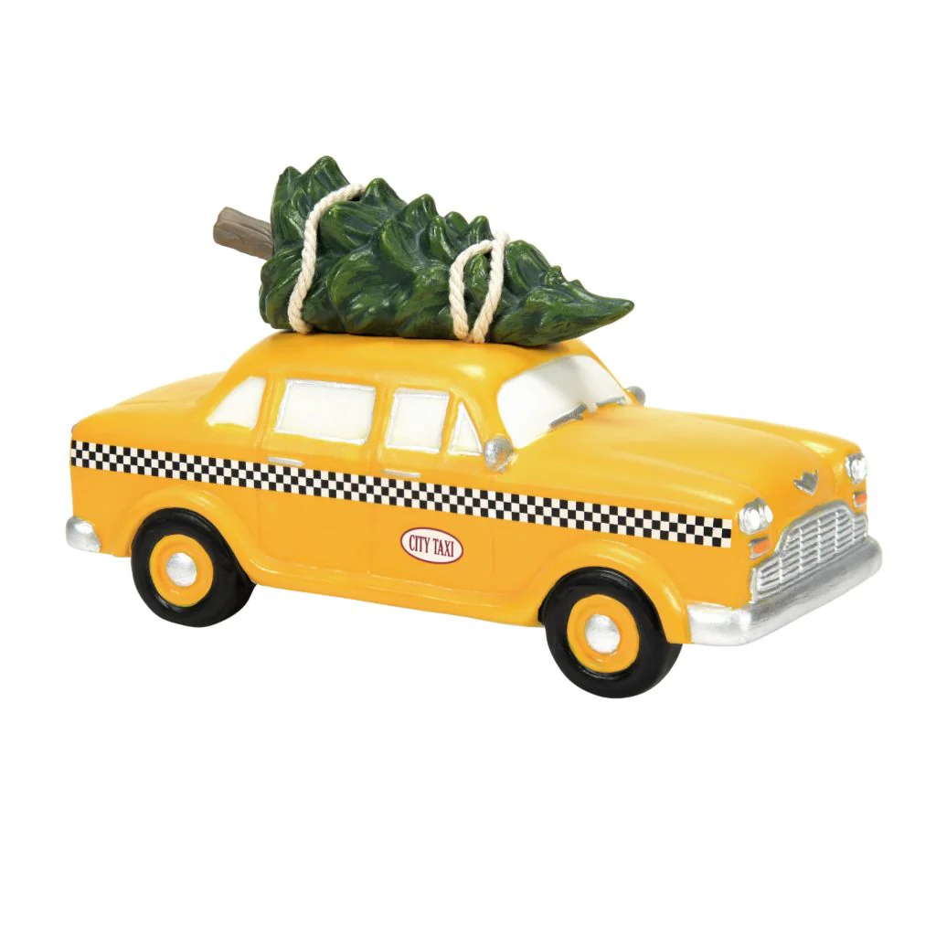 Department 56 Christmas in the City Hailing Christmas Cab Figurine - Image 2