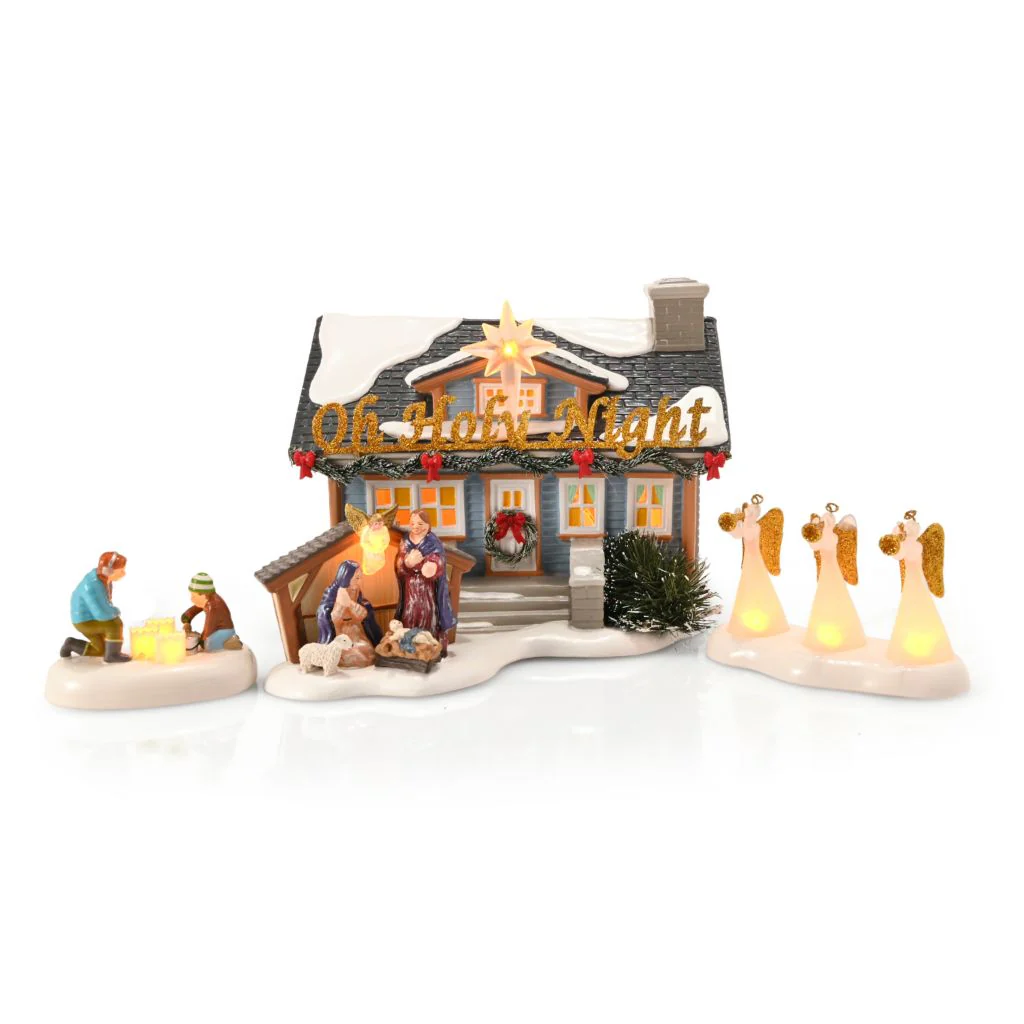 Department 56 O Holy Night Lit House & Luminary Figurine Bundle - Image 2