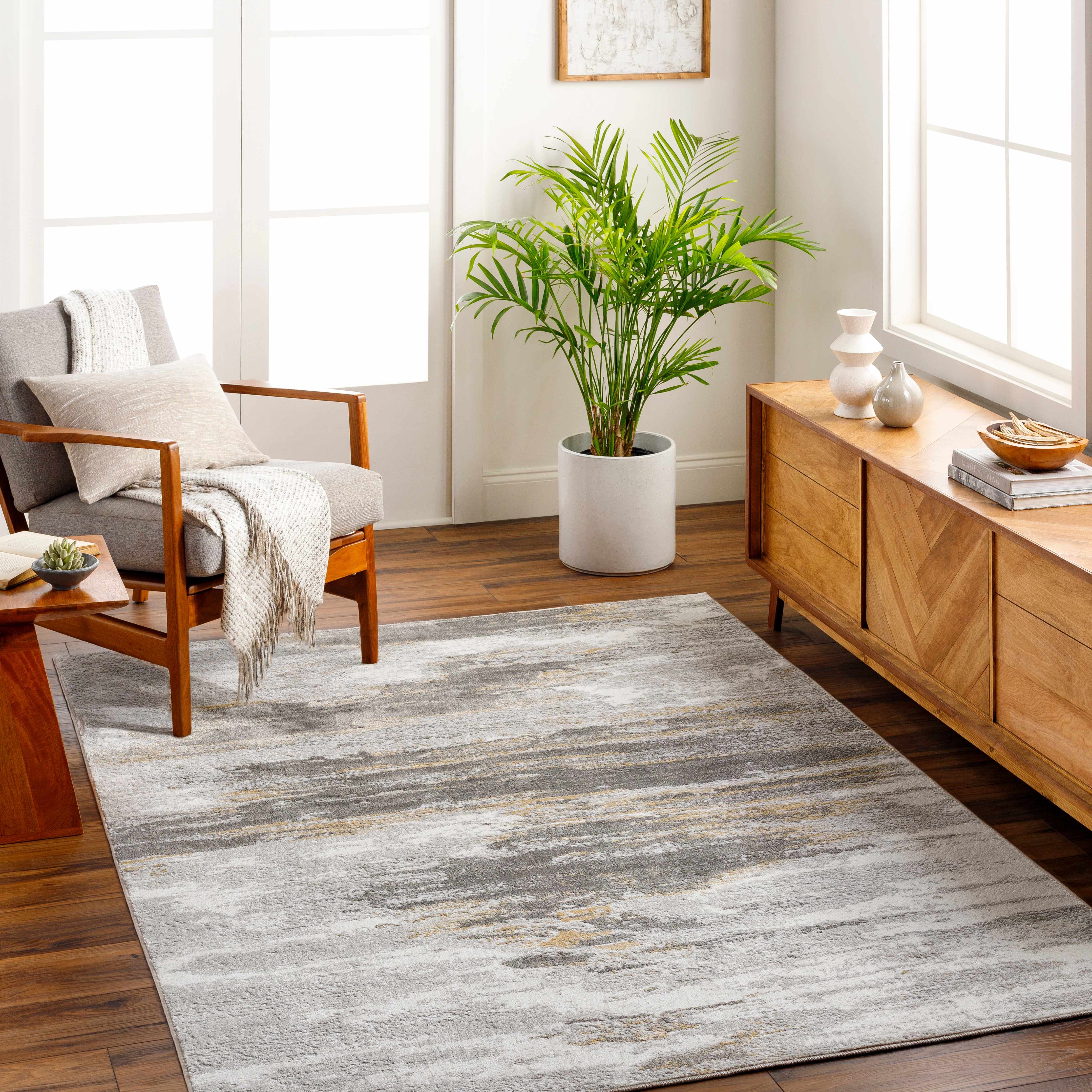 Derex Abstract Gray Rug - Image 2