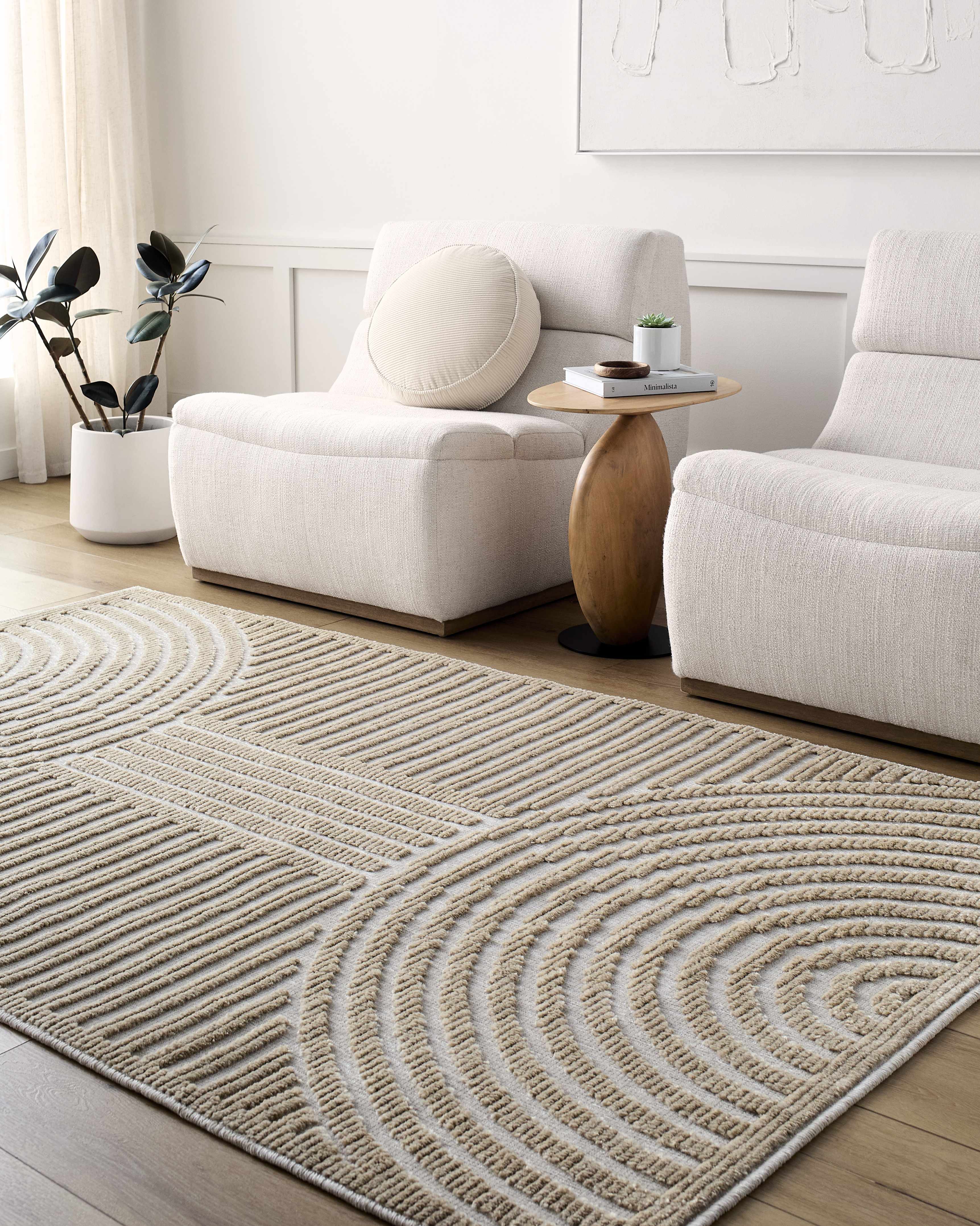 Deron Beige Washable Area Rug - Image 2