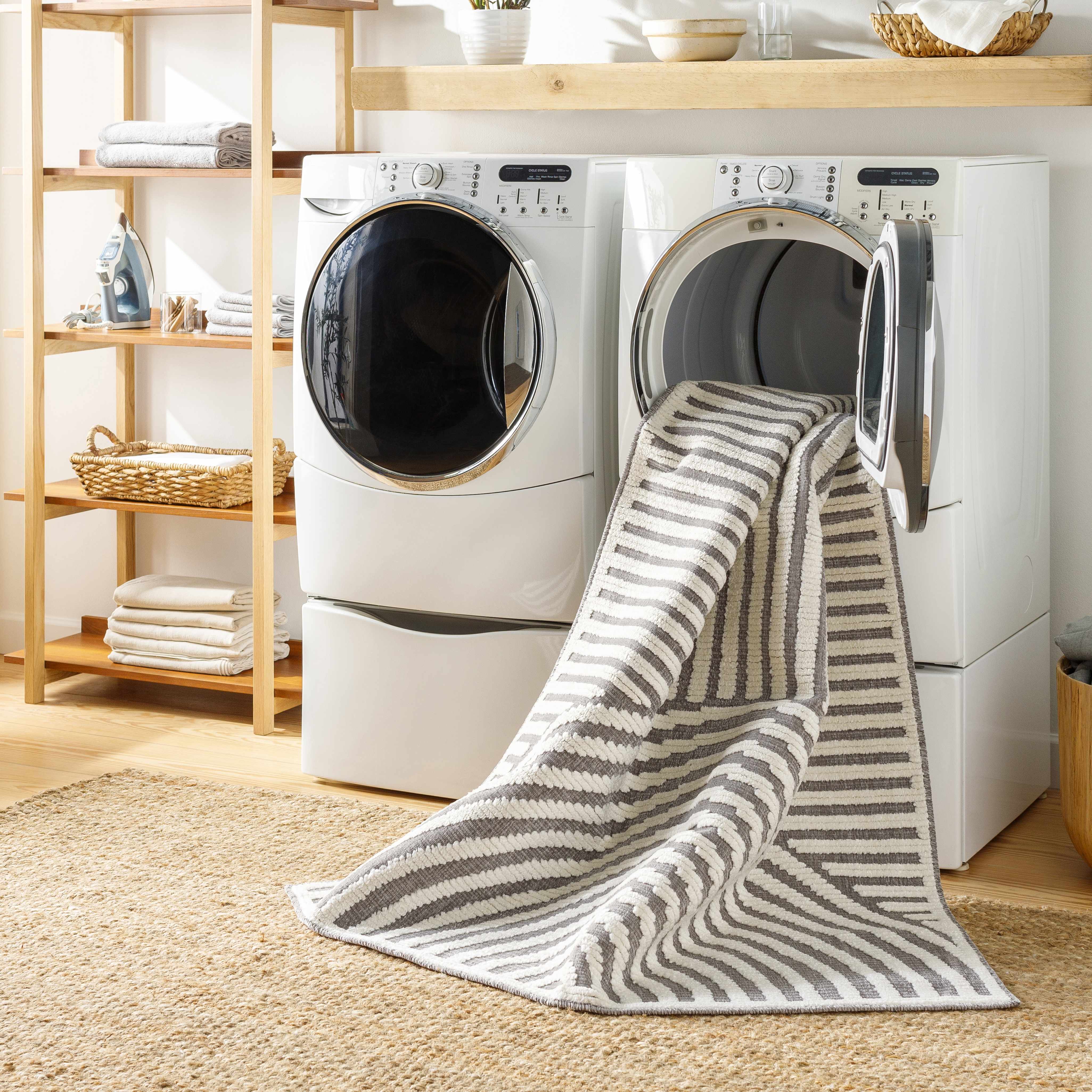 Deron Gray Rainbow Washable Rug - Image 13