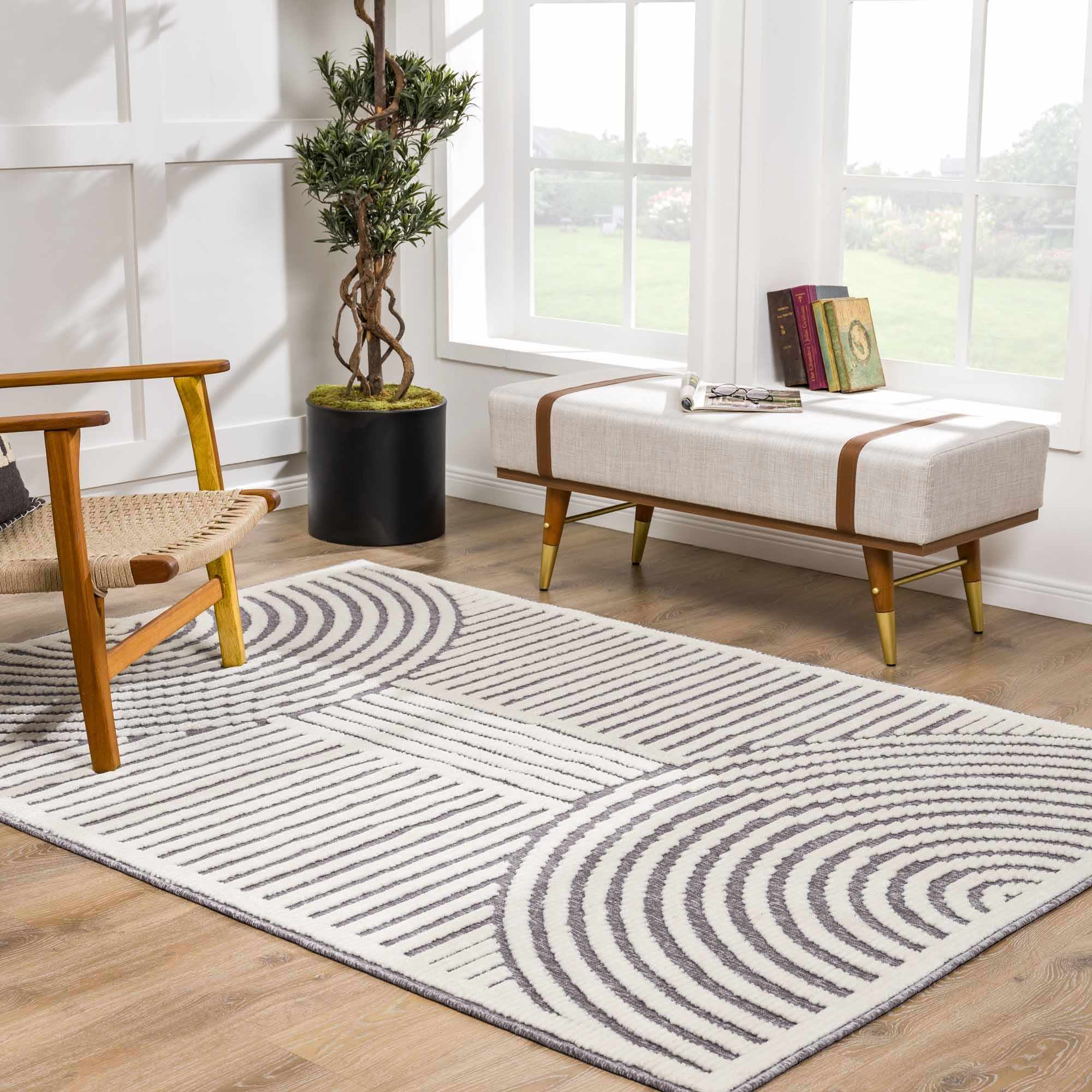 Deron Gray Rainbow Washable Rug - Image 3