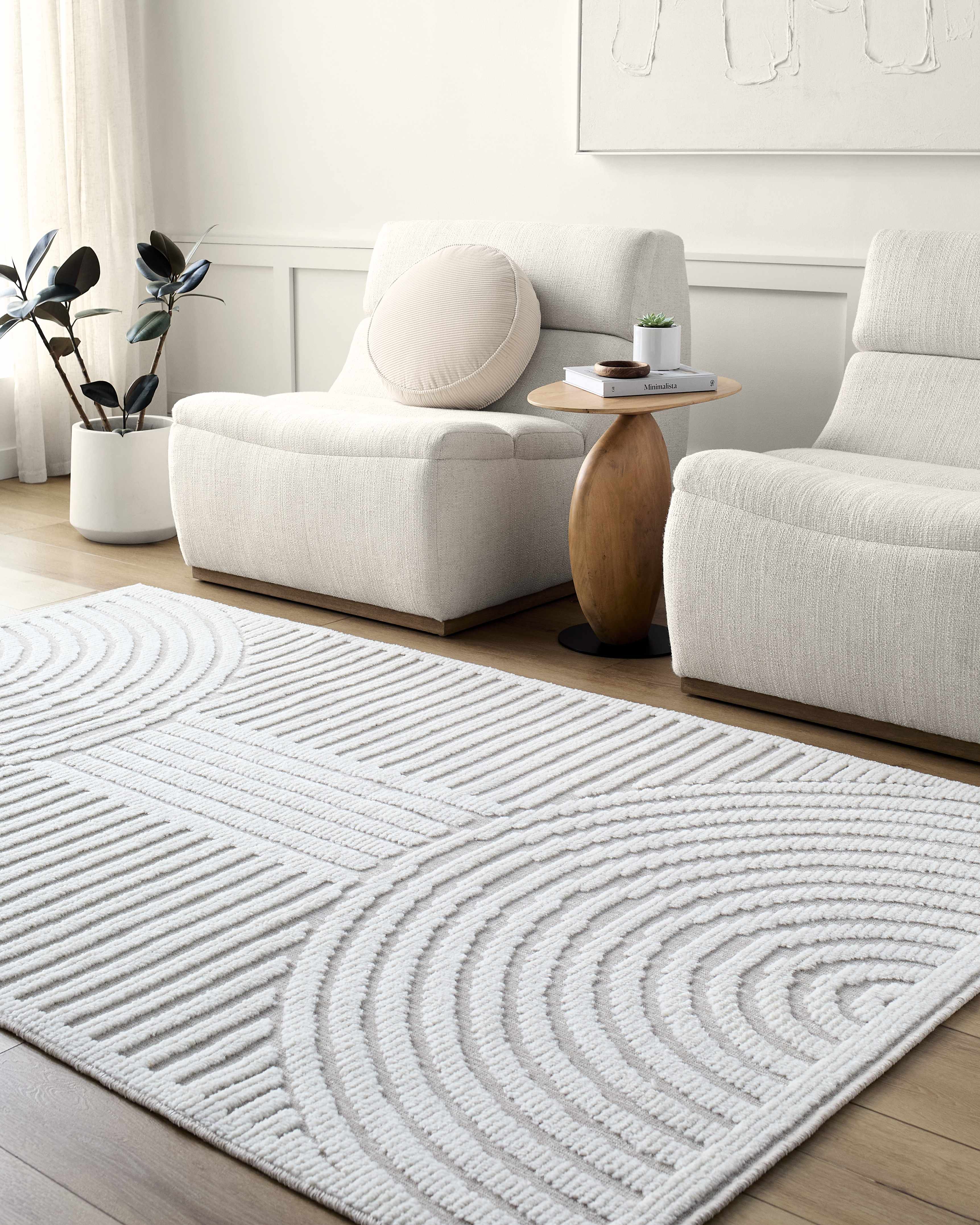 Deron Ivory 3D Rainbow Washable Rug - Image 2