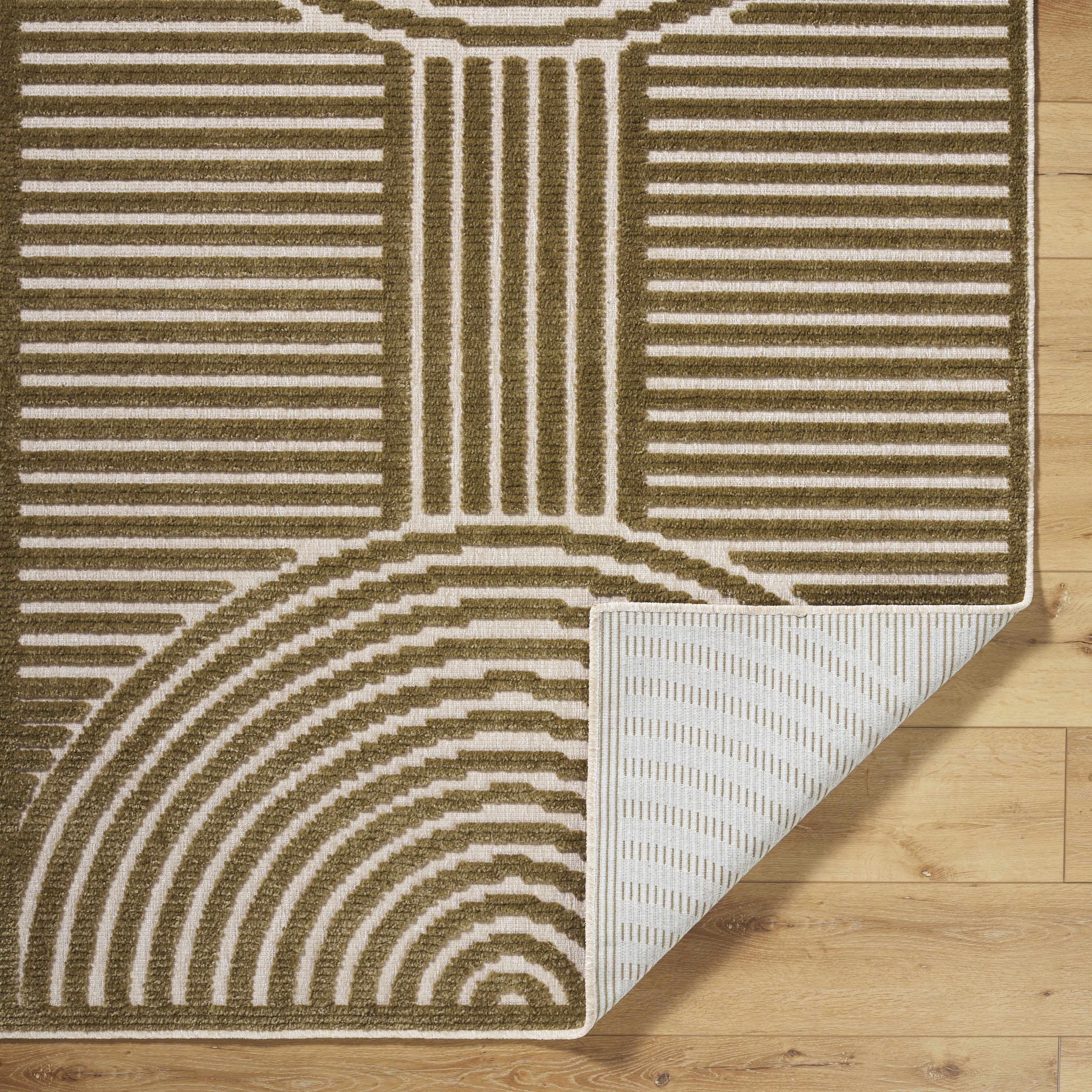 Deron Khaki Washable Area Rug - Image 5