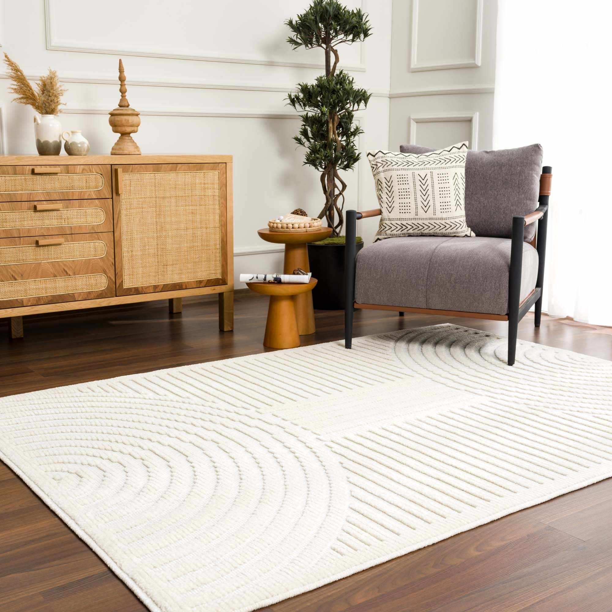Deron White Washable 3D Rug - Image 13