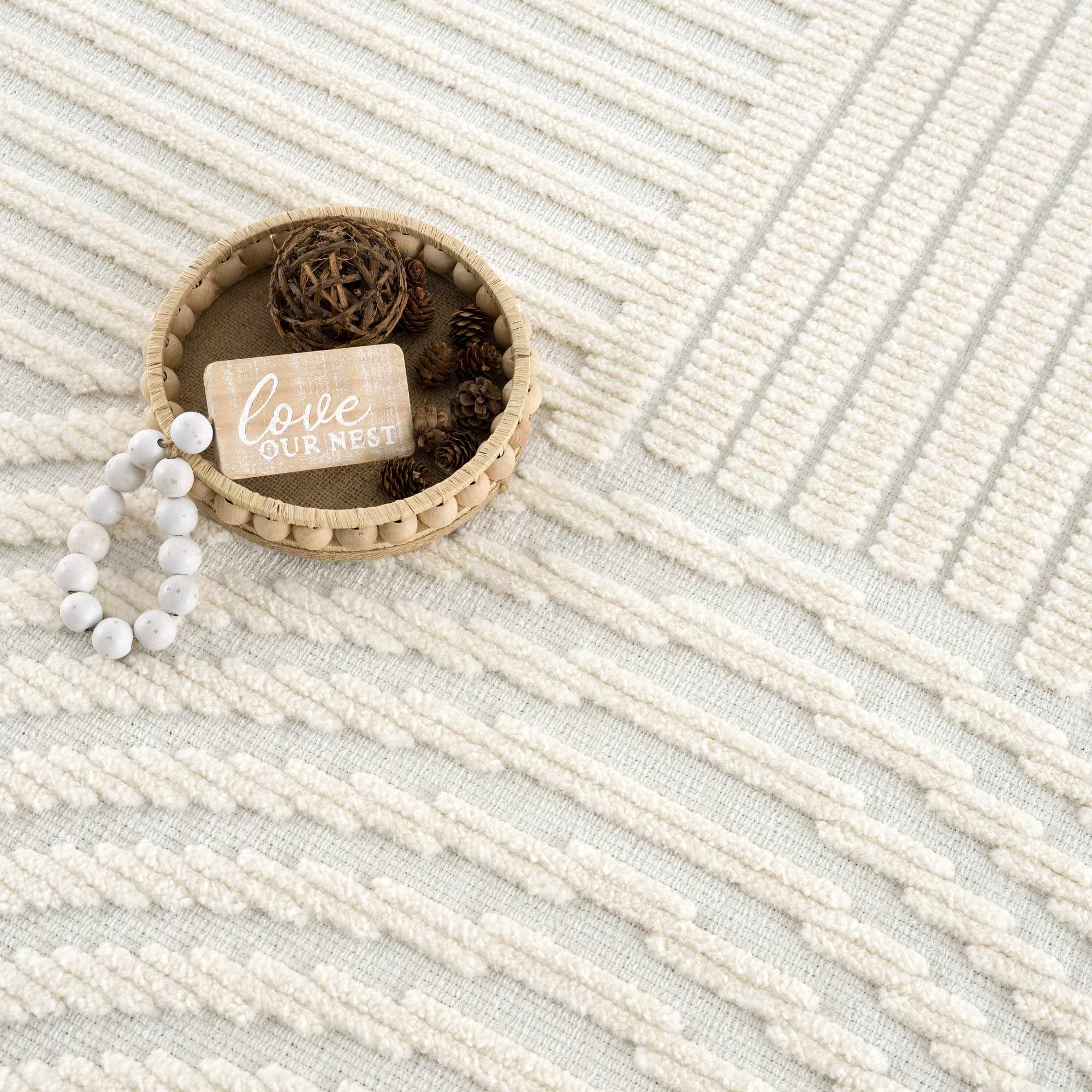 Deron White Washable 3D Rug - Image 14