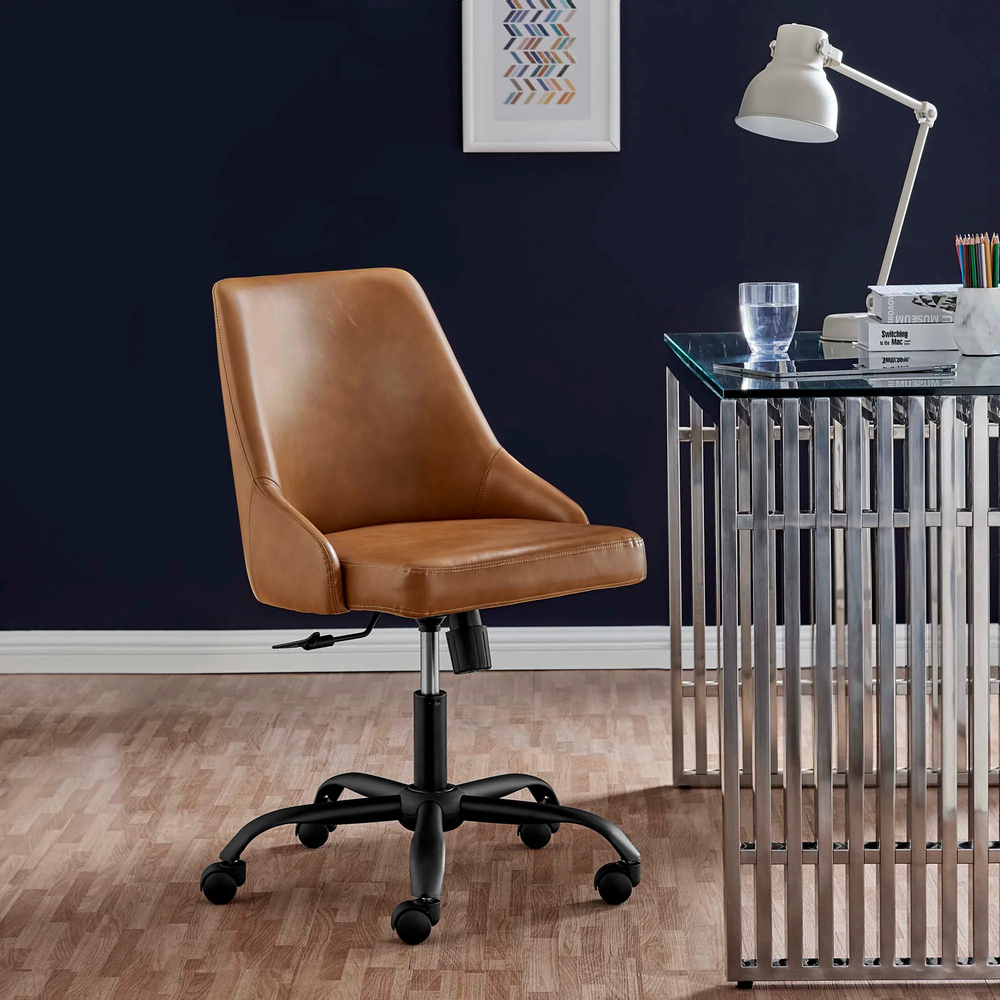 Designate Swivel Vegan Leather Office Chair - Image 7