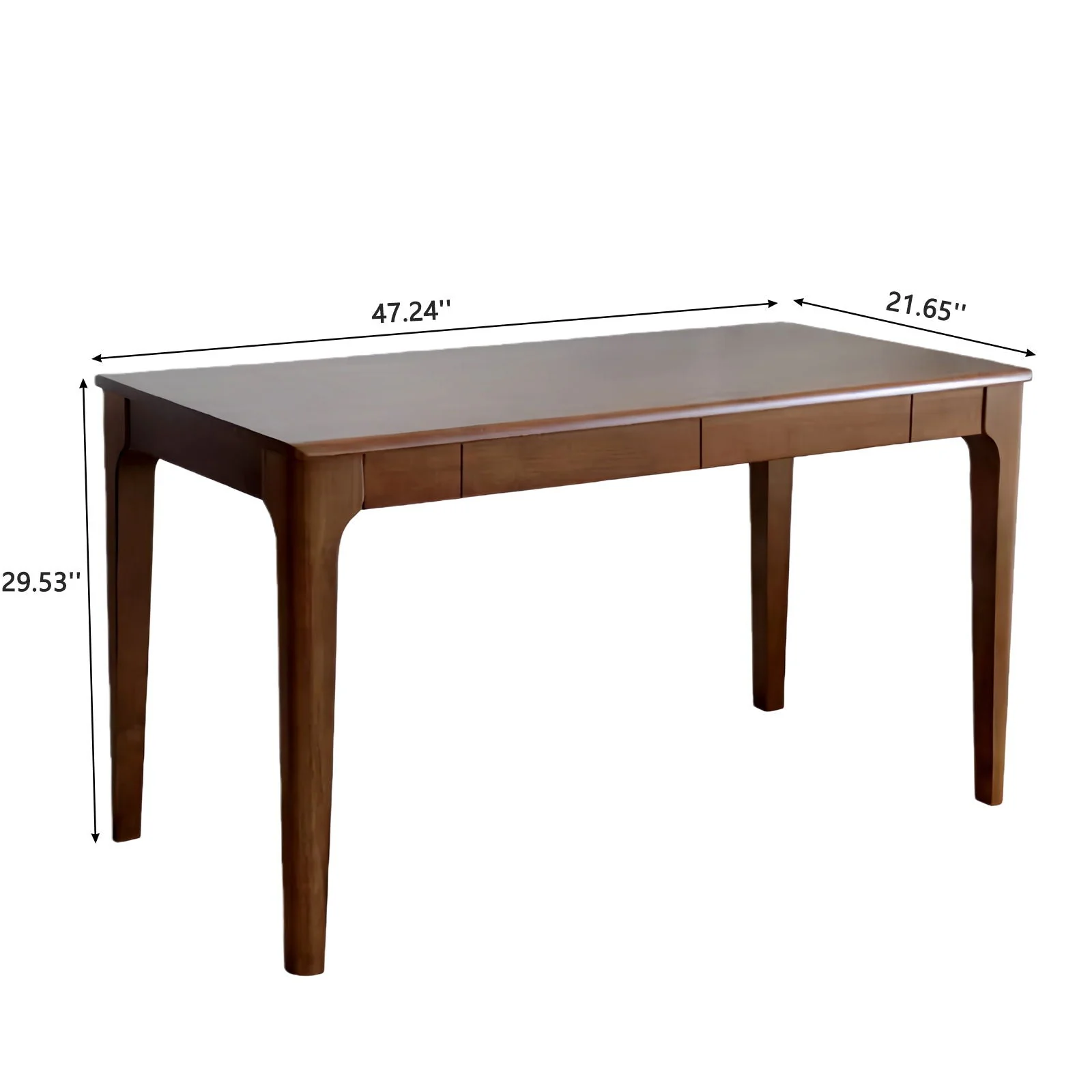 Desk With Drawers, Smooth Edge Design - Walnut - Image 3