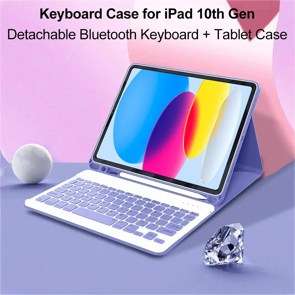 Detachable Bluetooth Keyboard Case for 10.9 Tablet Wireless Protective Cover - Image 3