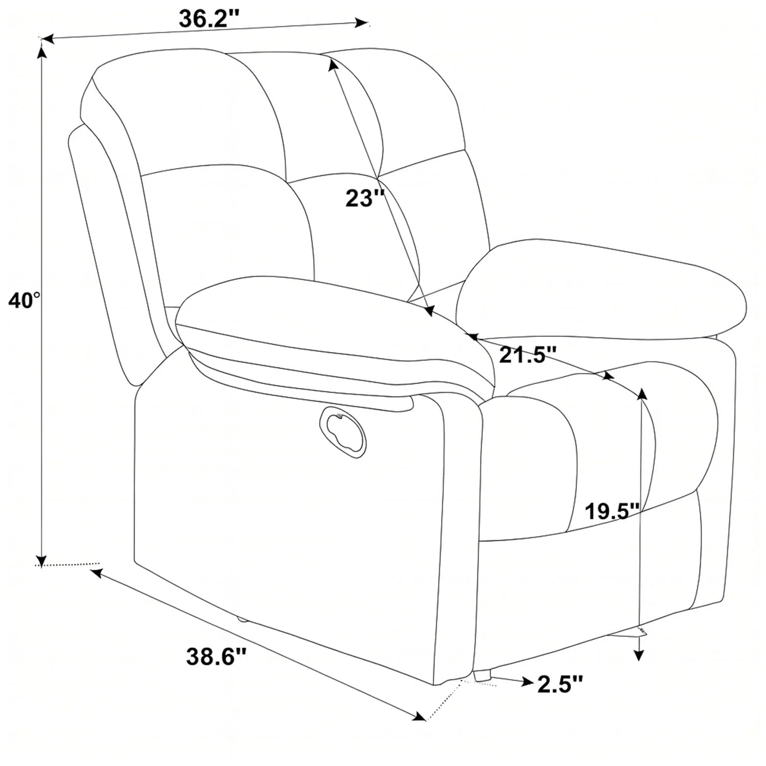 Devonaire - Manual Recliner With Padded Arms - Dark Brown - Image 4