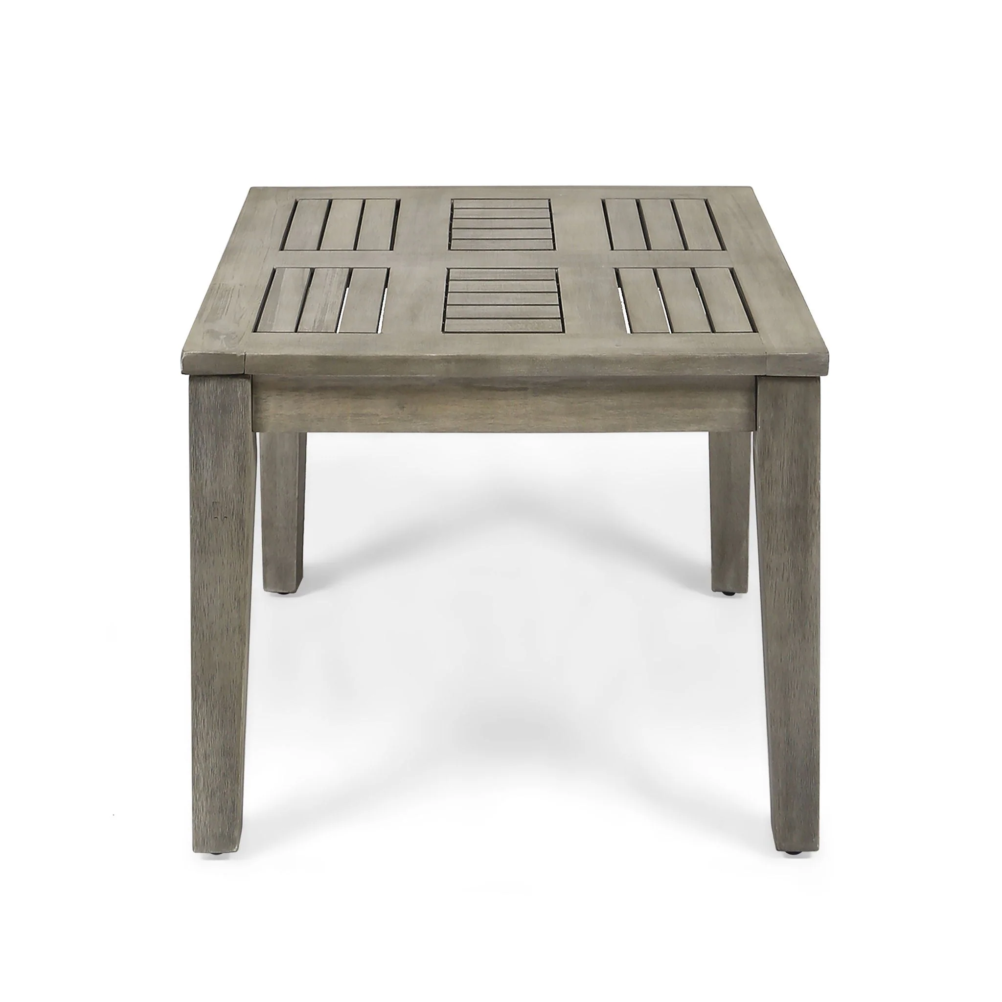 Dexterity - Outdoor Square Side Table With Wood Frame - Gray - Image 4