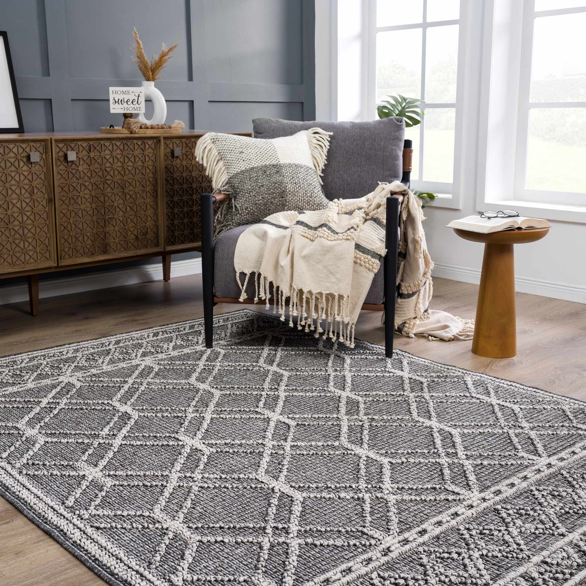 Diah Black & Bone Area Rug - Clearance - Image 12