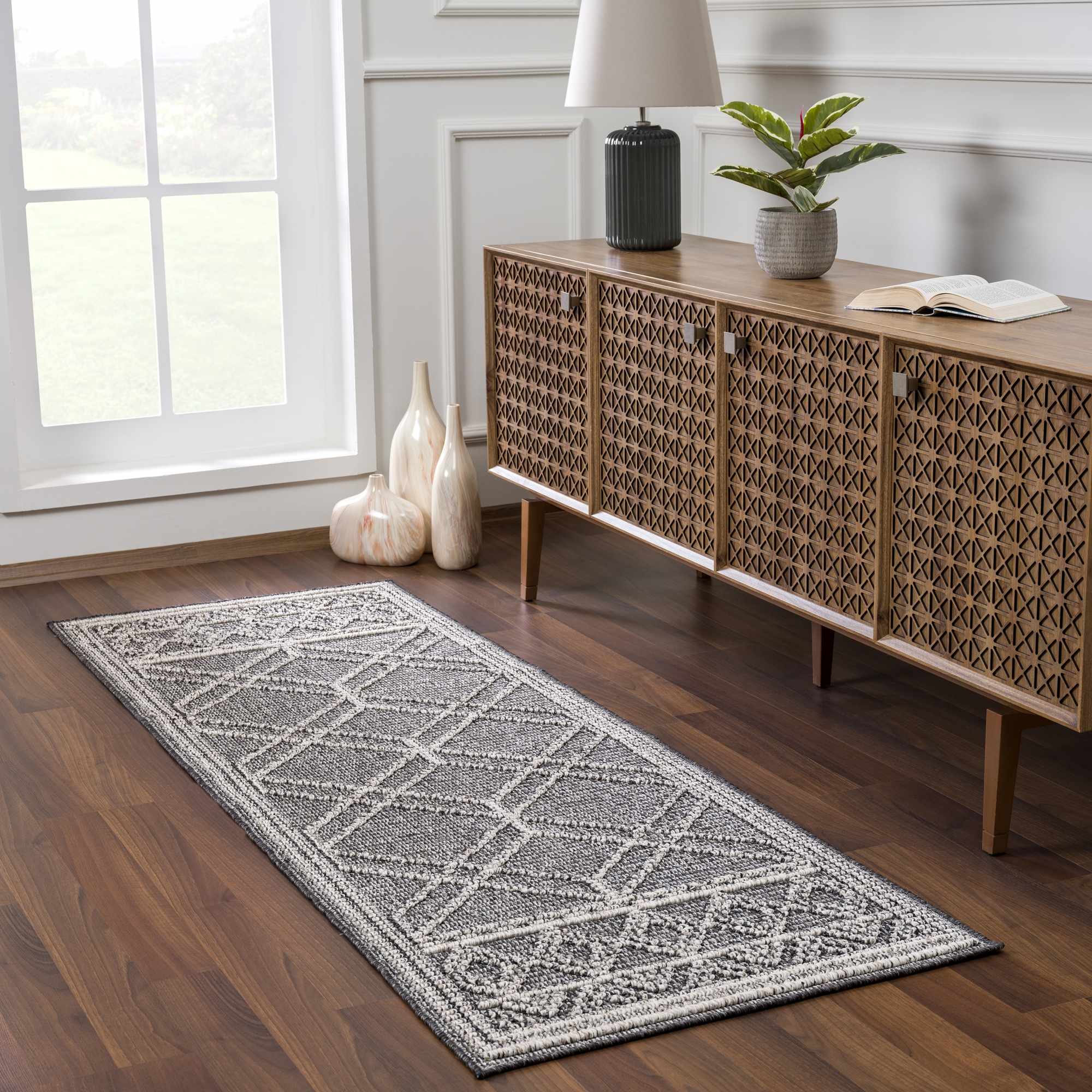 Diah Black & Bone Area Rug - Clearance - Image 5