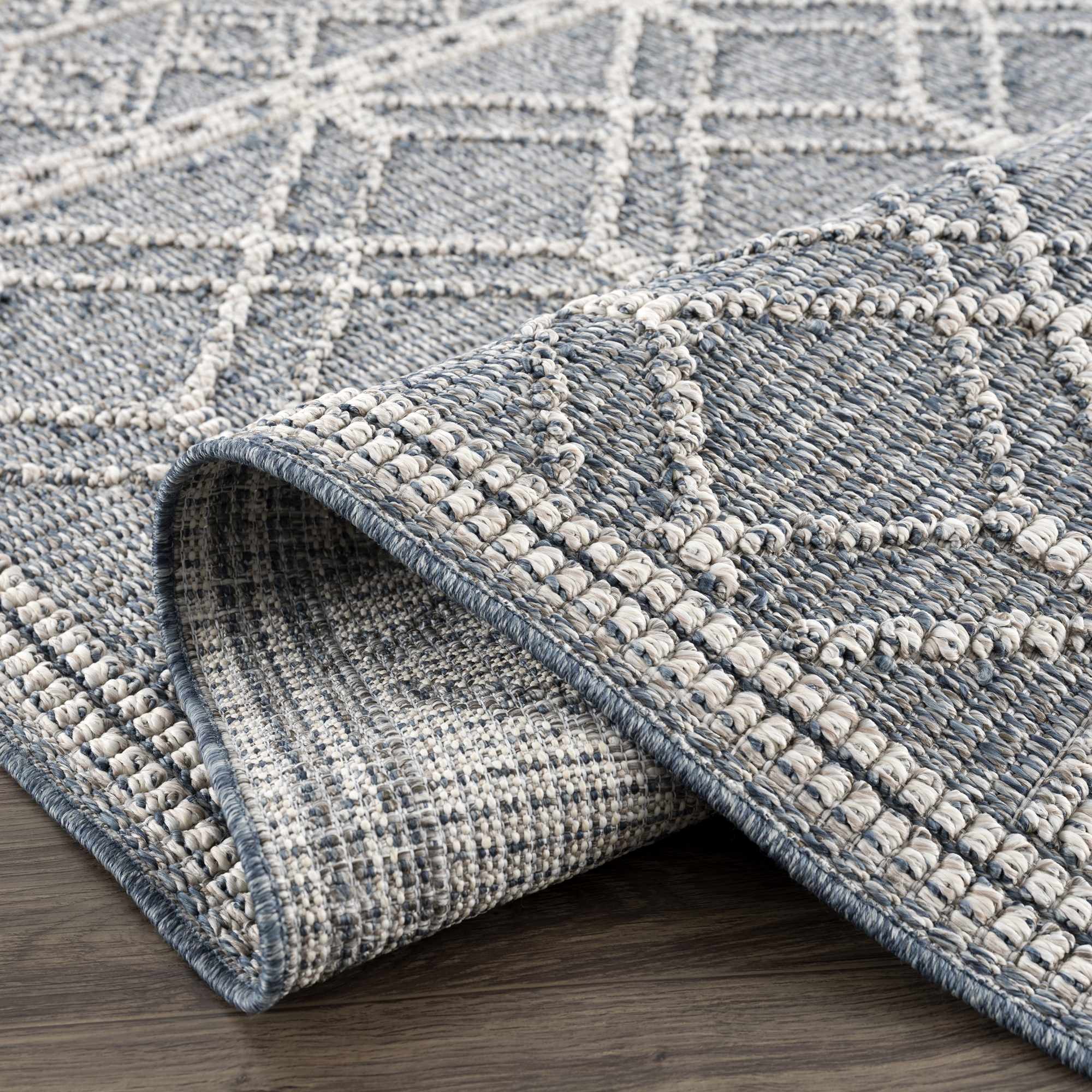 Diah Gray Blue & Bone Area Rug - Clearance - Image 7