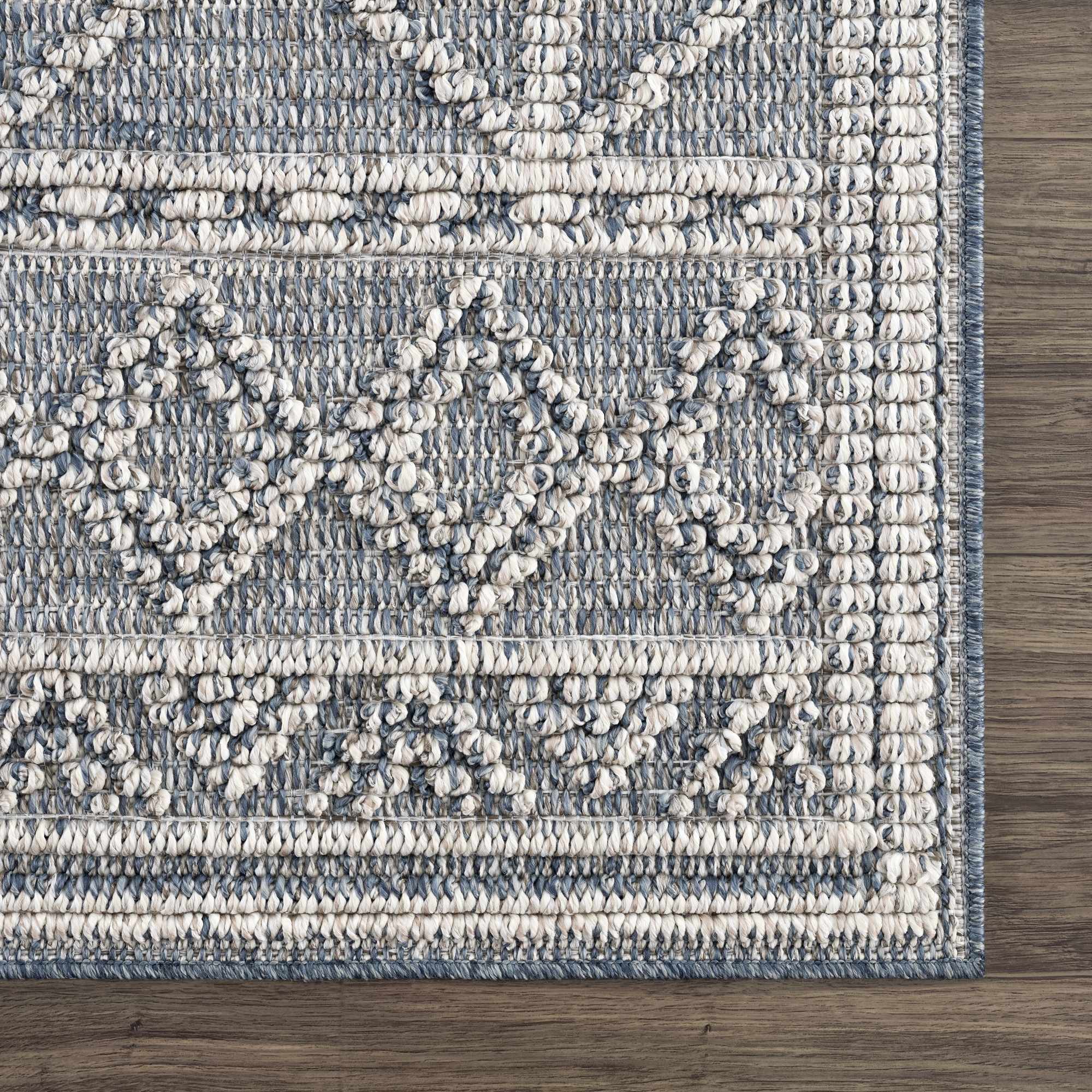 Diah Gray Blue & Bone Area Rug - Clearance - Image 8