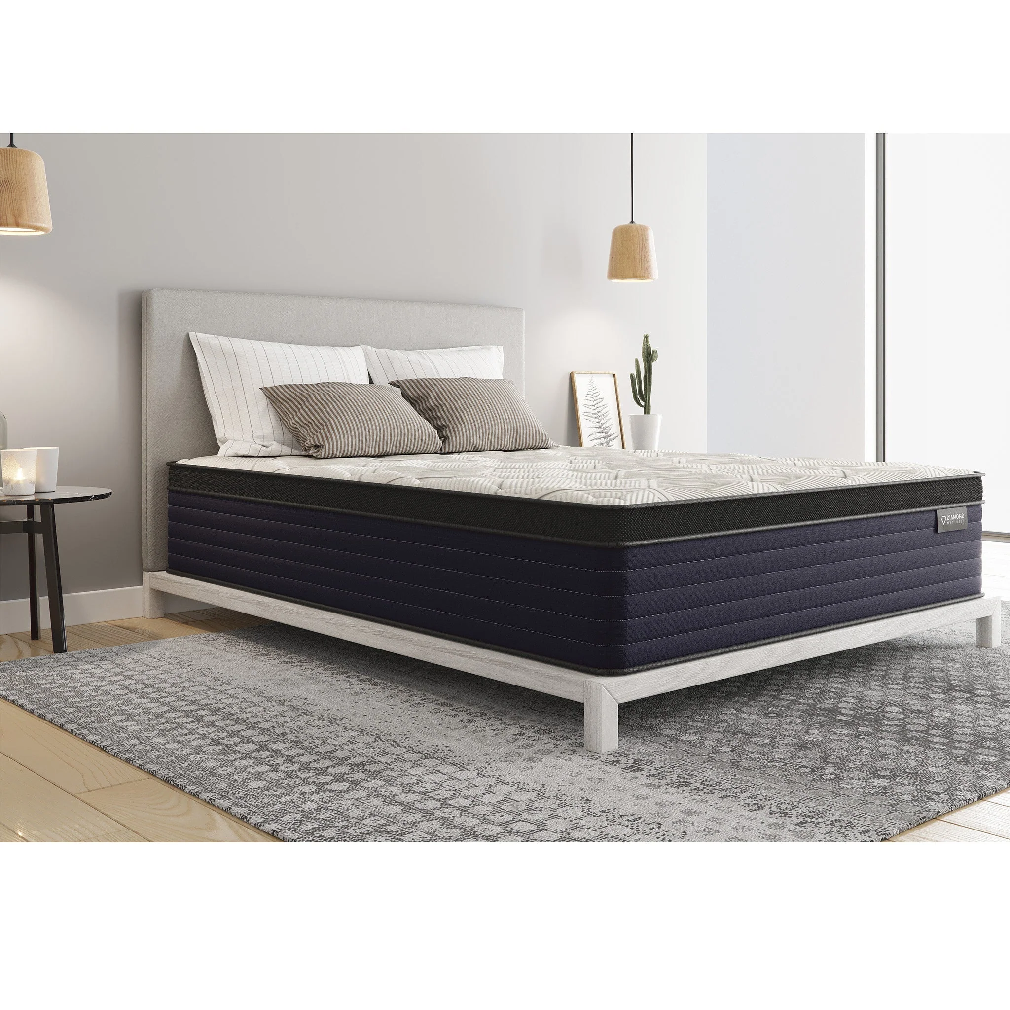 Diamond Cleo Cool Copper Memory Foam Hybrid Mattress - Queen 14" Firm