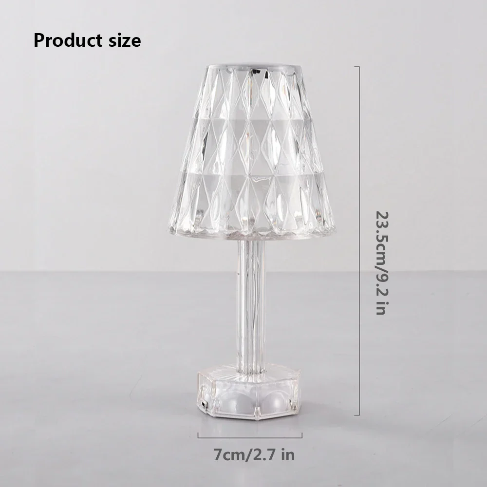 Diamond Crystal Projection Night Light USB Touch Control Bedside Desk Lamp Decor - Image 6