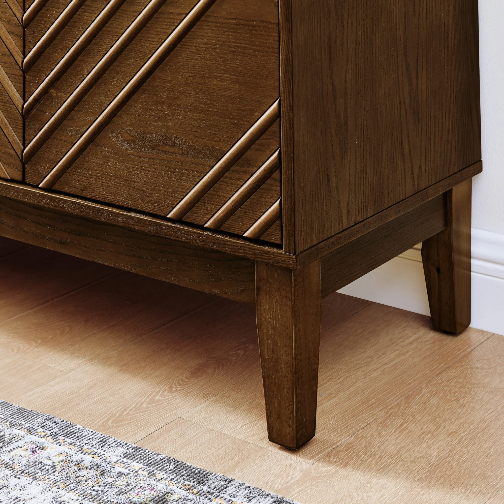 Diamond Fluted Sideboard Storage Cabinet with Adjustable Shelves - Image 10