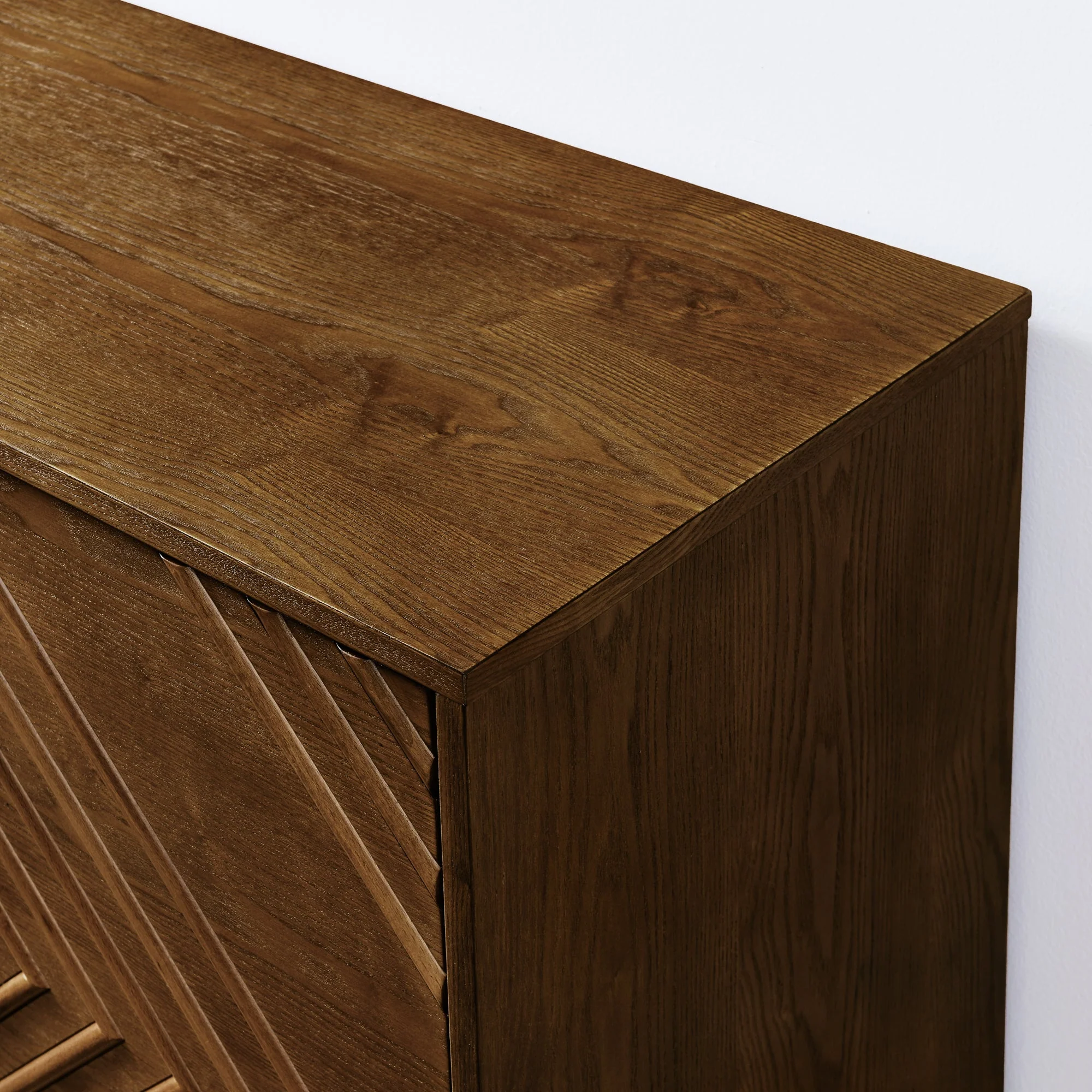 Diamond Fluted Sideboard Storage Cabinet with Adjustable Shelves - Image 9